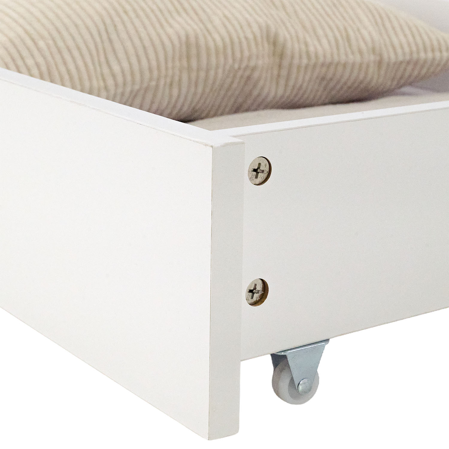 Under Bed Storage 2 Wooden Bed Drawers White Below Bed Storage Unit Organizer Pull-out Bed Box