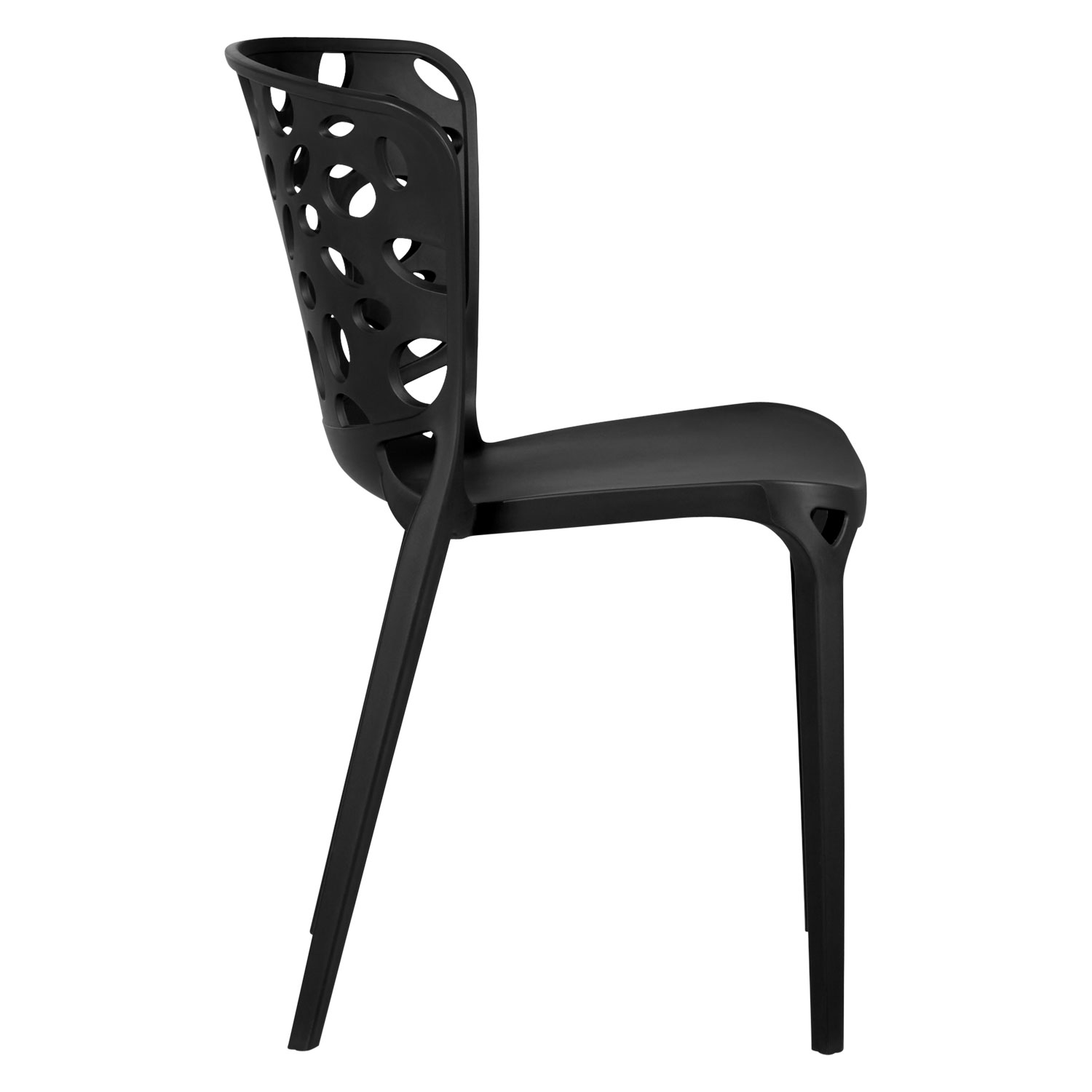 Gartenstuhl 6er Set Modern Schwarz Stühle Küchenstühle Kunststoff Stapelstühle Balkonstuhl Outdoor-Stuhl