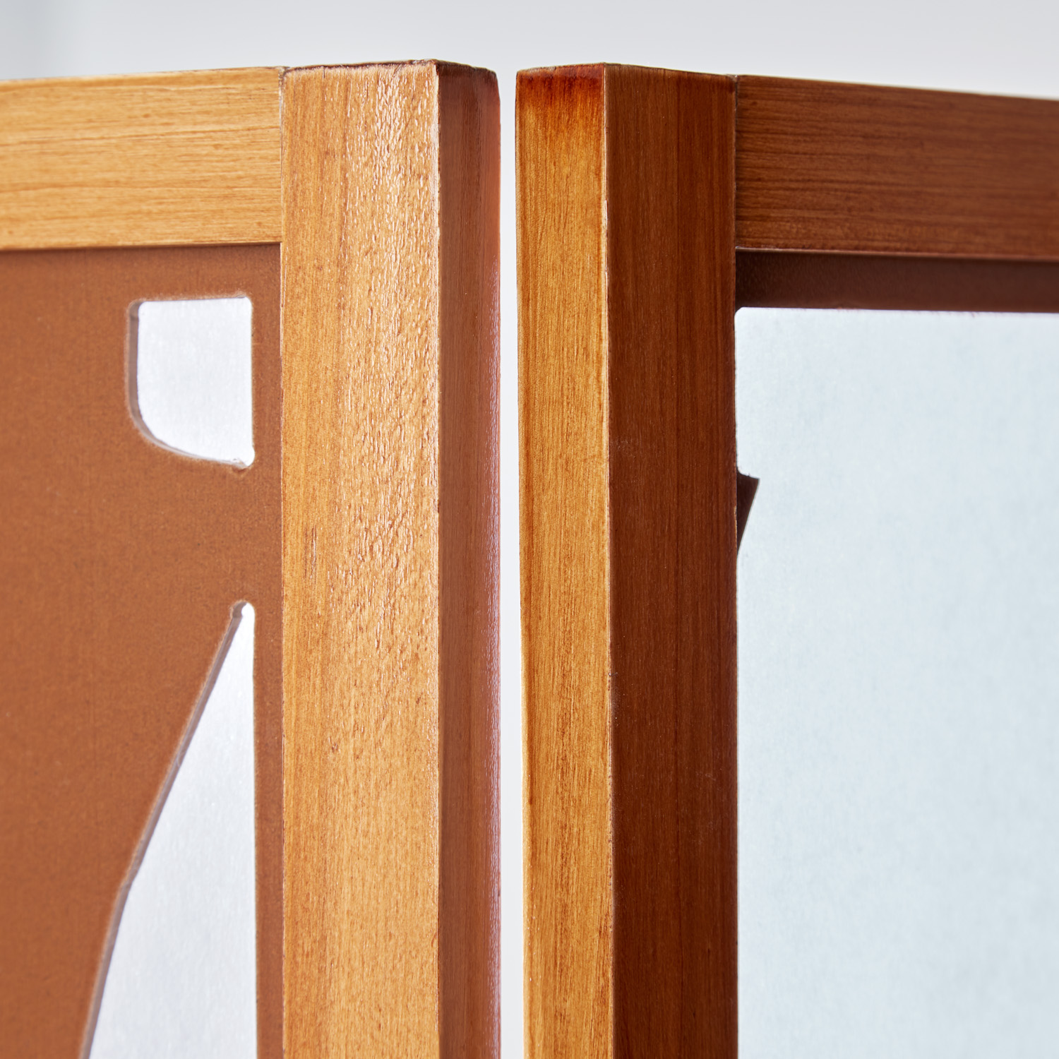 Paravent Brown Shoji Rice Paper White Tree | 3-panel | Wood | Room Divider Partition Privacy Screen