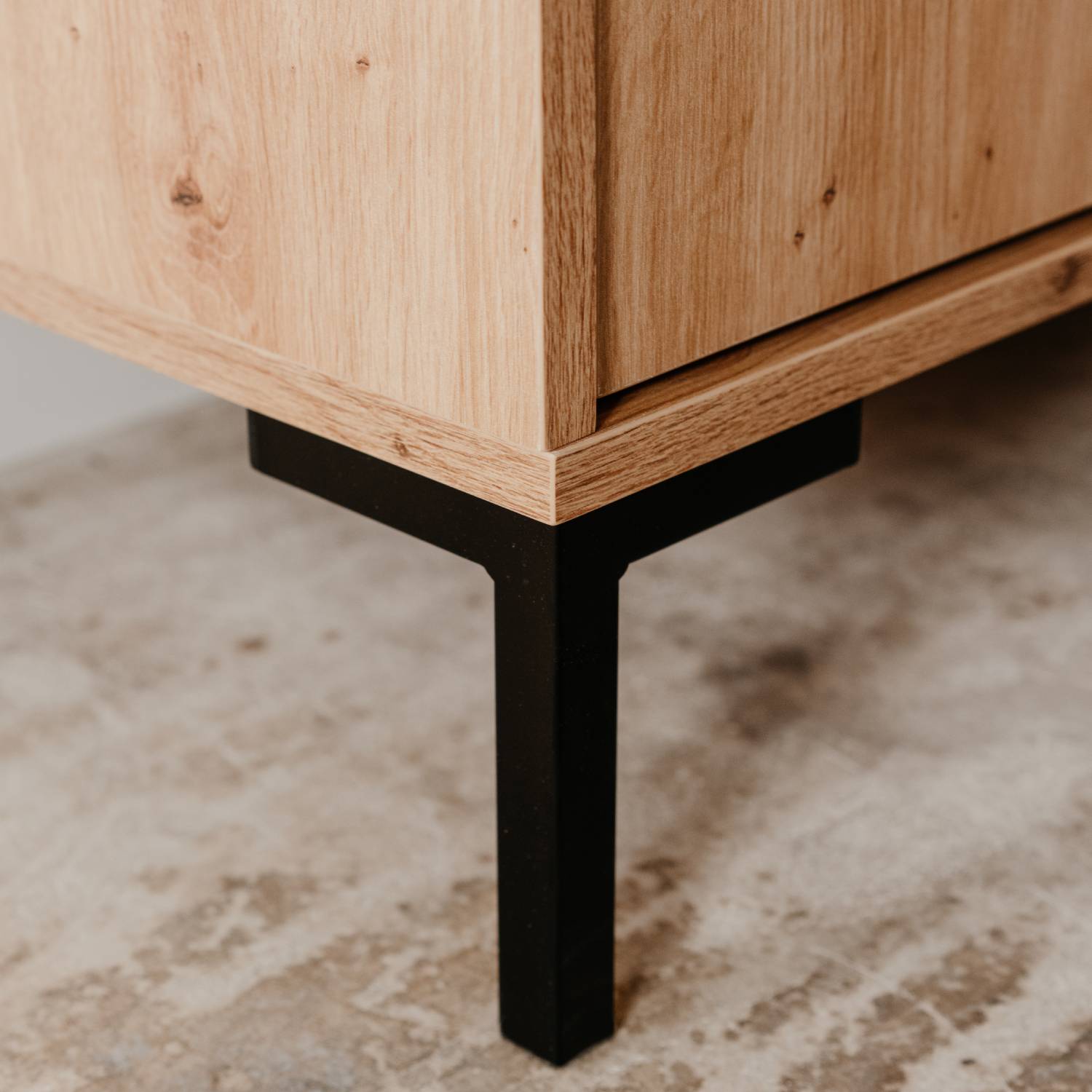 Highboard Sideboard Wood Oak Storage 2 Drawers Cabinet Buffet Credenza Living Room Cupboard