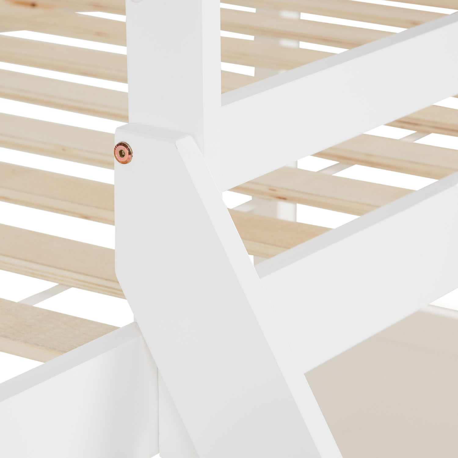 Bunk Bed 2 Sleeping Areas 90x200 cm and 140x200 cm White | with Bed Drawer | with Slatted Frame