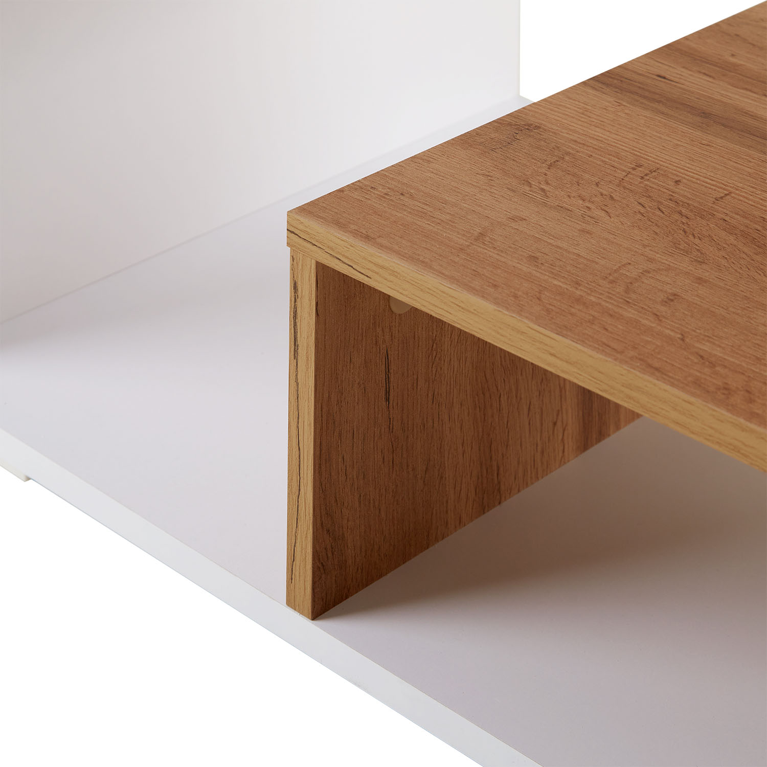 Coffee Table 90x50 cm Living Room Table Storage Wooden White Table Oak Sofa Table