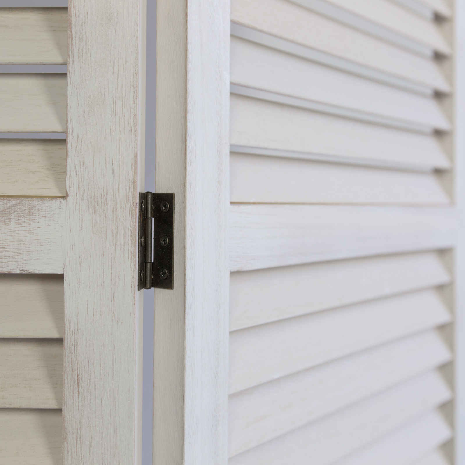 Paravent White Wooden Slats | 3-panel | Wood | Room Divider Partition Privacy Screen