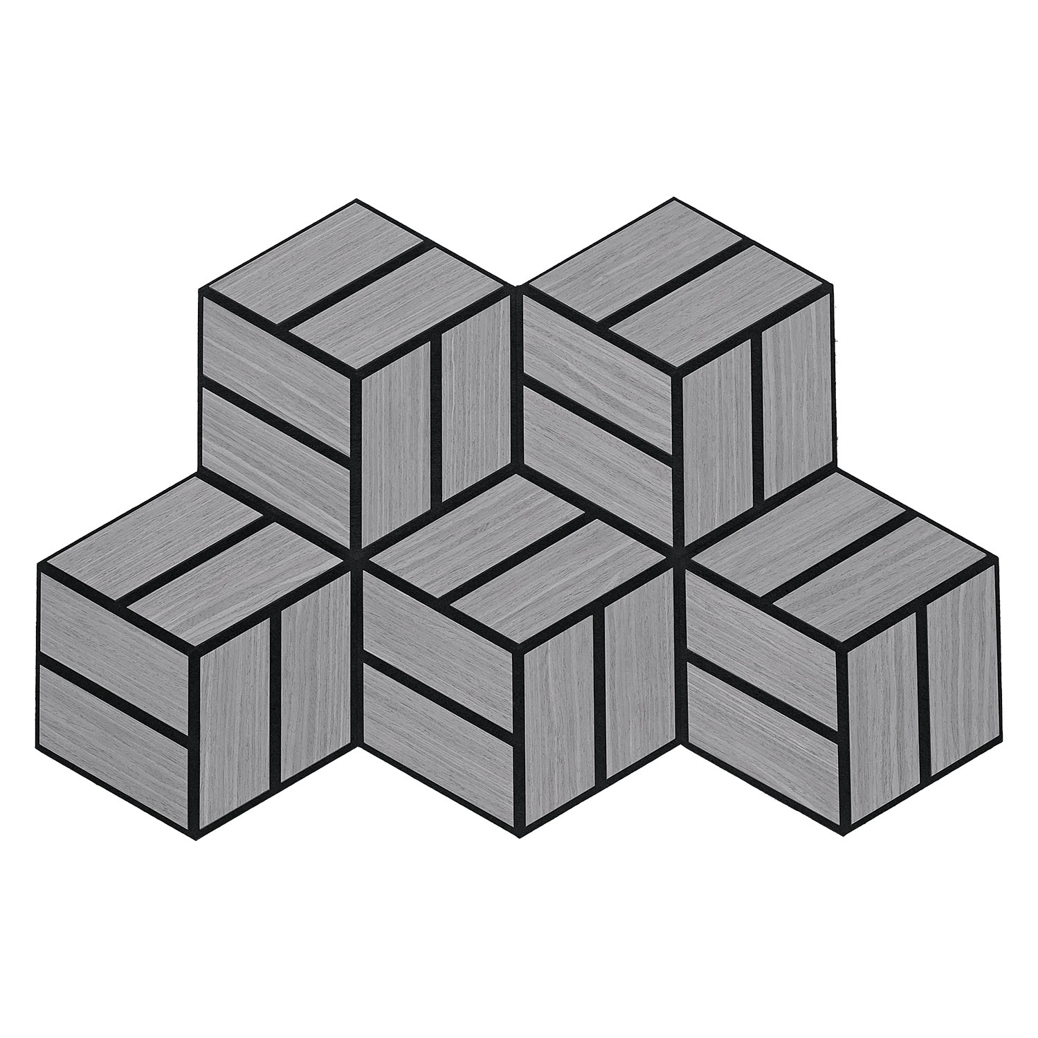 Acoustic Panels Wall Panels Hexagon Honeycomb 30 x 26 cm Grey | Wood | 5-piece Set | 3D