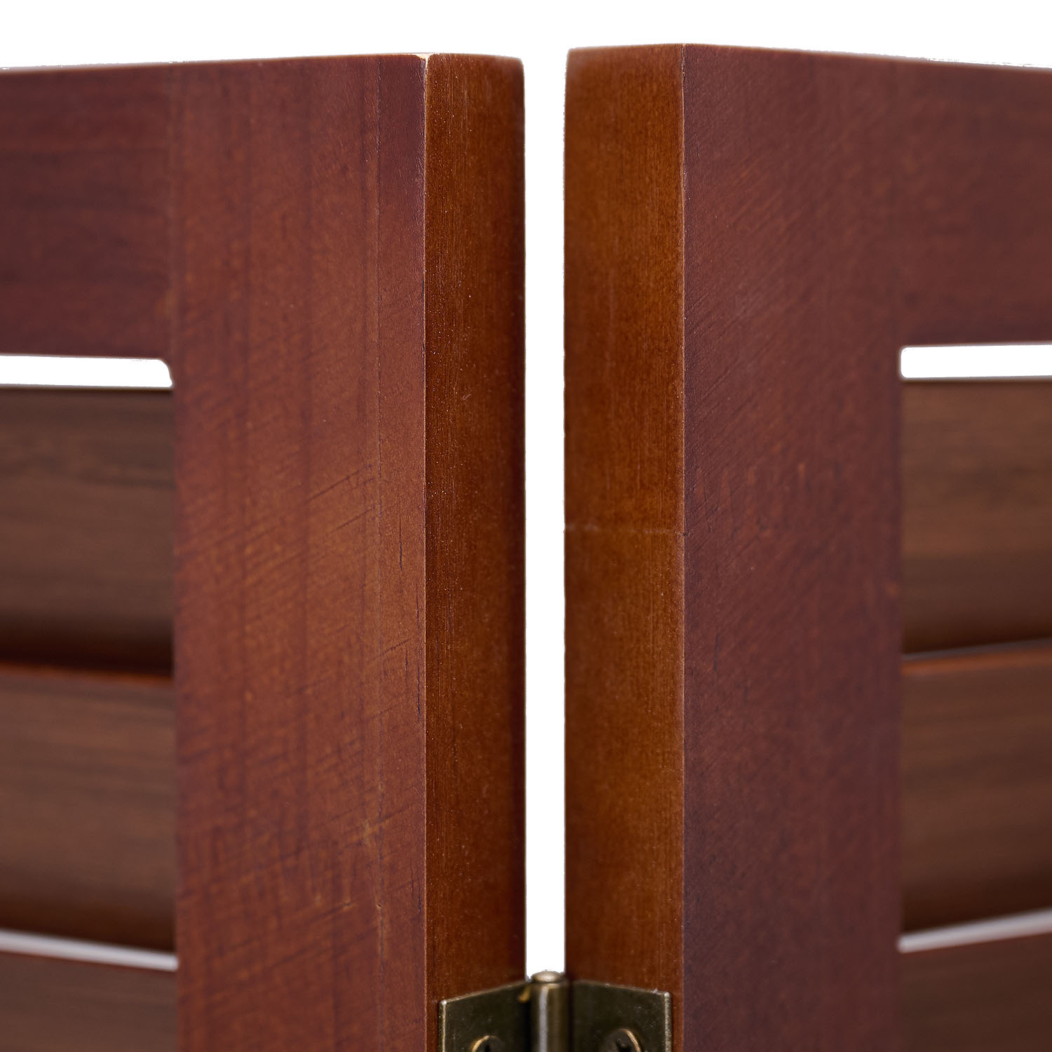 Paravent Brown Wooden Slats | 3-panel | Wood | Room Divider Partition Privacy Screen