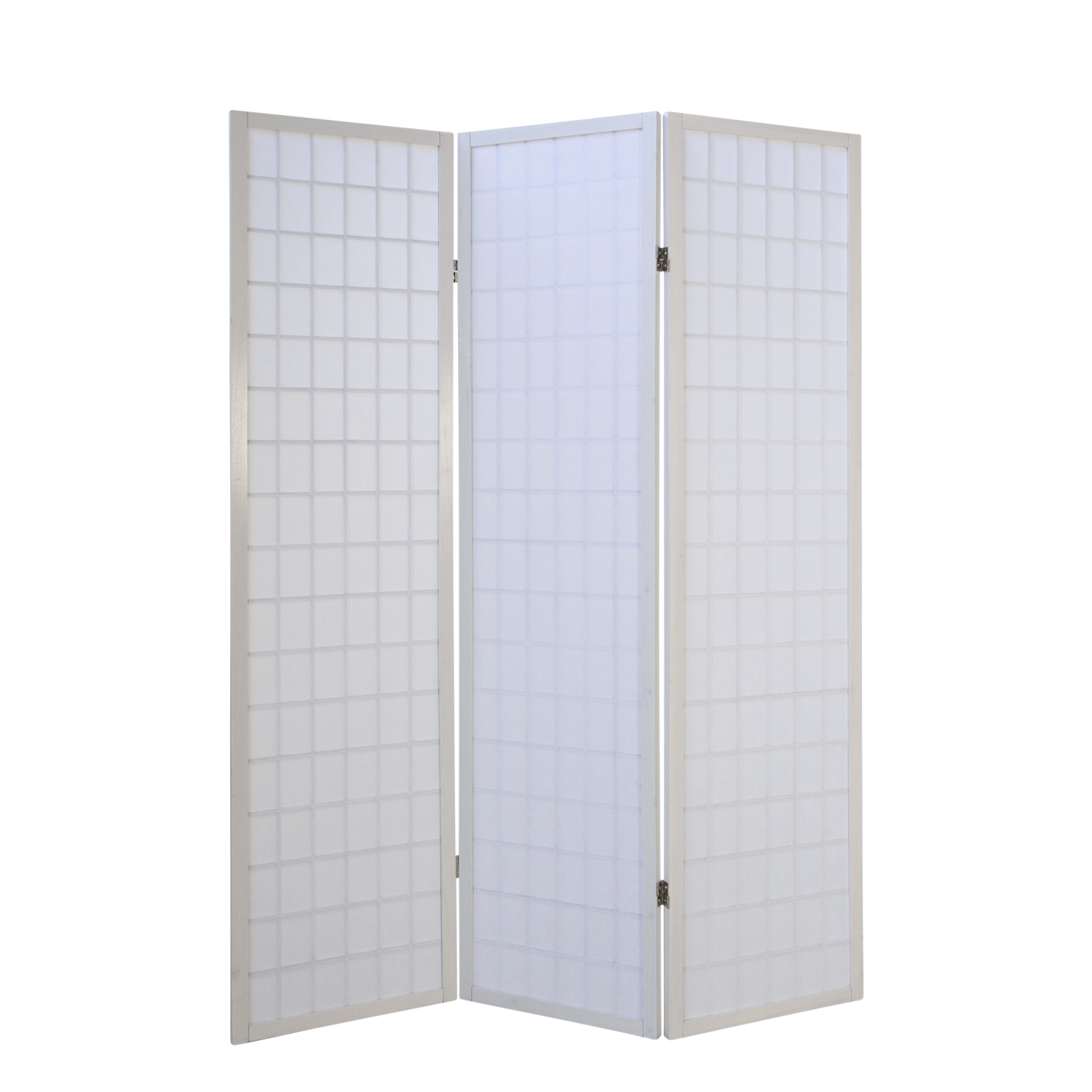 White Shoji Rice Paper Screen | 3-panel | Wood | Room Divider, Partition, Privacy Screen