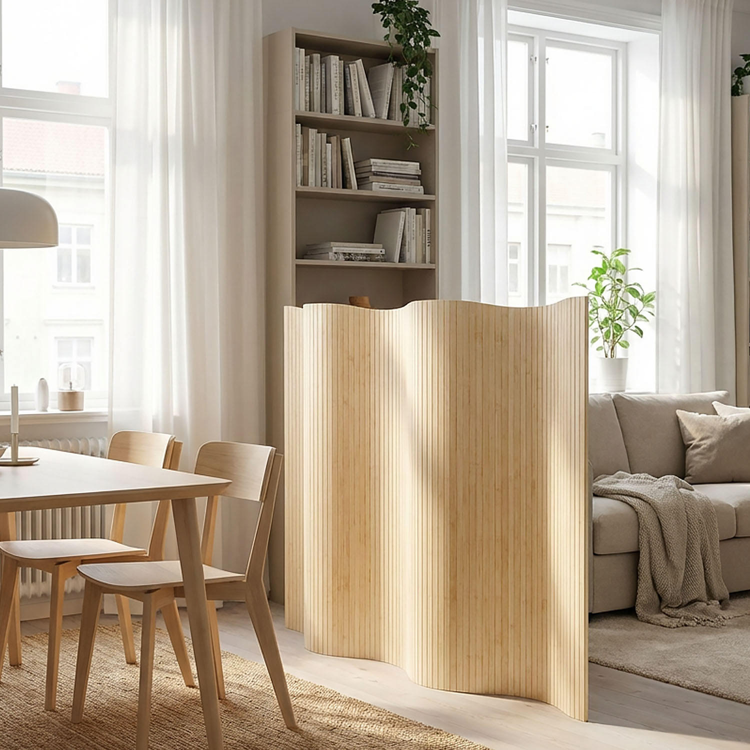 Paravent Bamboo Height 145 cm Nature | Room Divider | Partition Privacy Screen