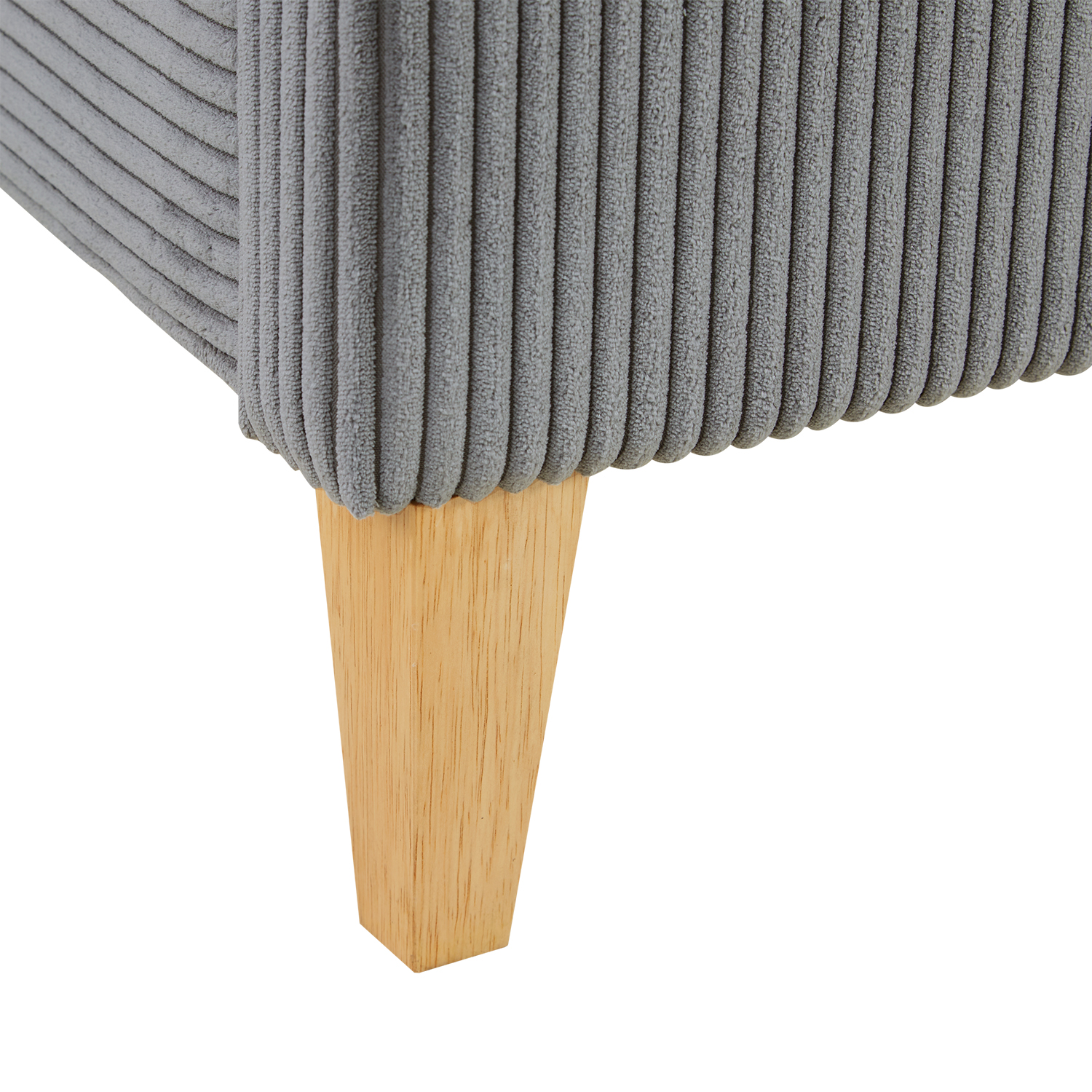 Small Double Bed 140x200 cm with Mattress Upholstered Bed Grey Cord with Slatted Frame Fabric Bed Frame