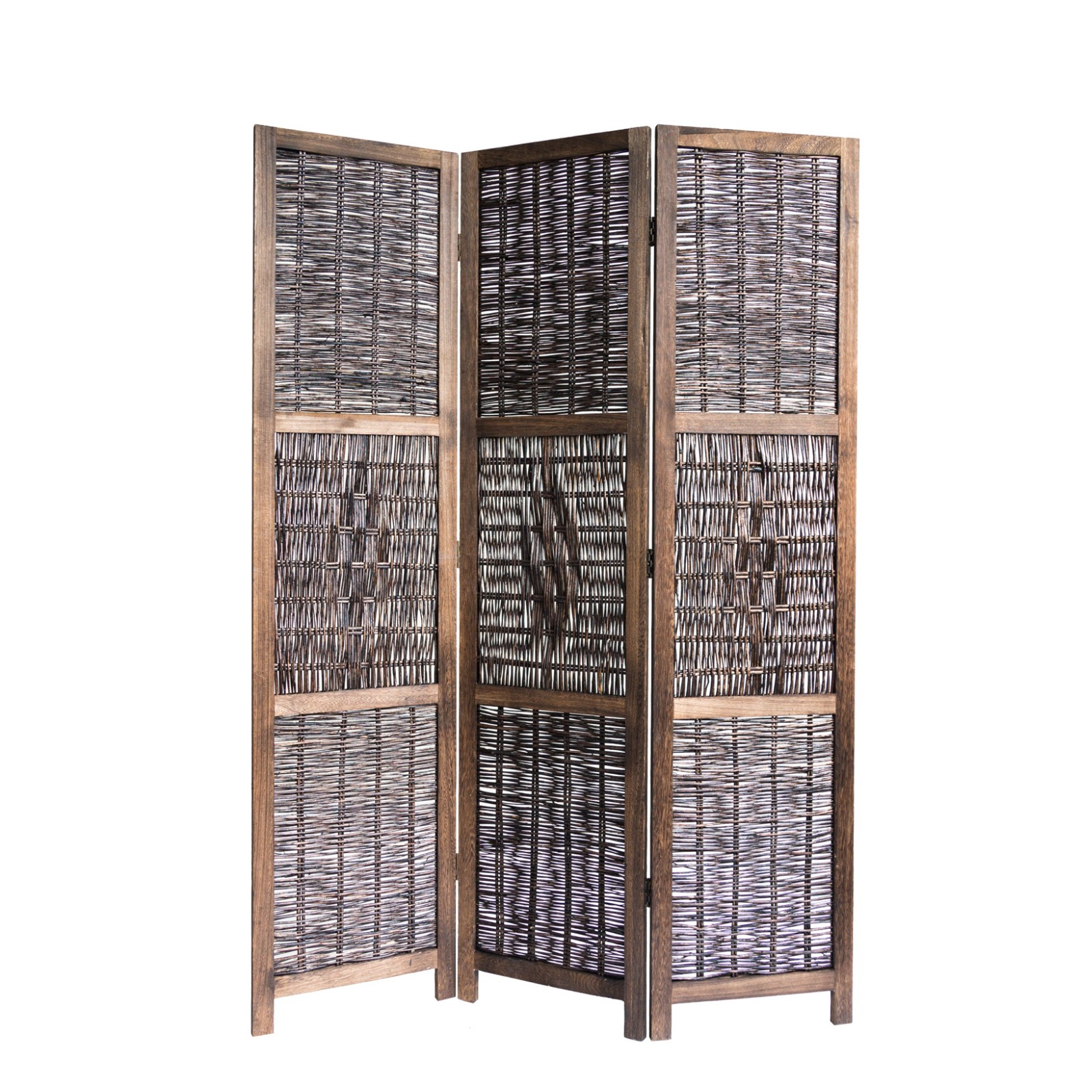Paravent Brown Willow | 3-panel | Wood | Room Divider Partition Privacy Screen