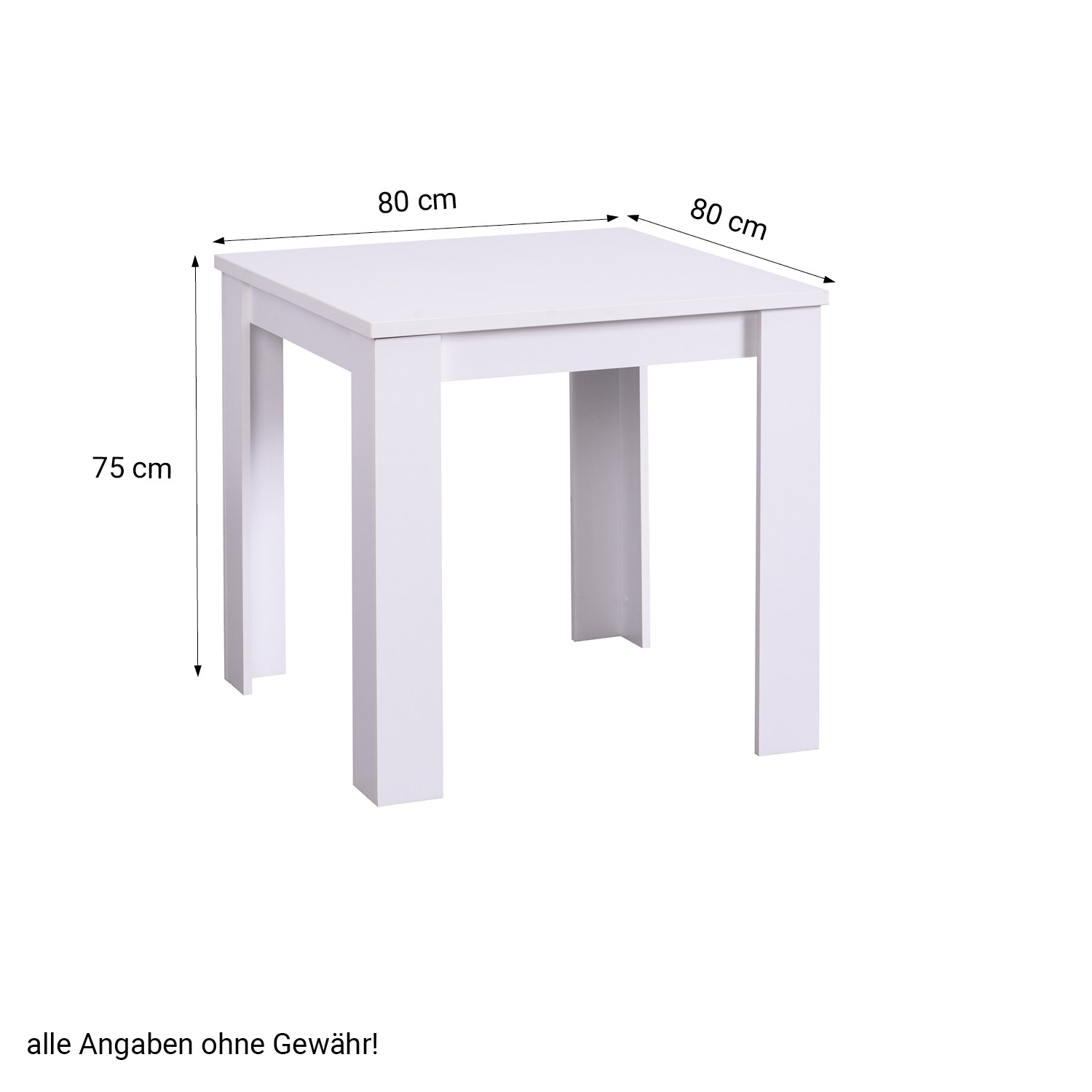 Dining Table White Natural 80x80 120x80 cm Wooden Table Kitchen Table Wood Solid Oak