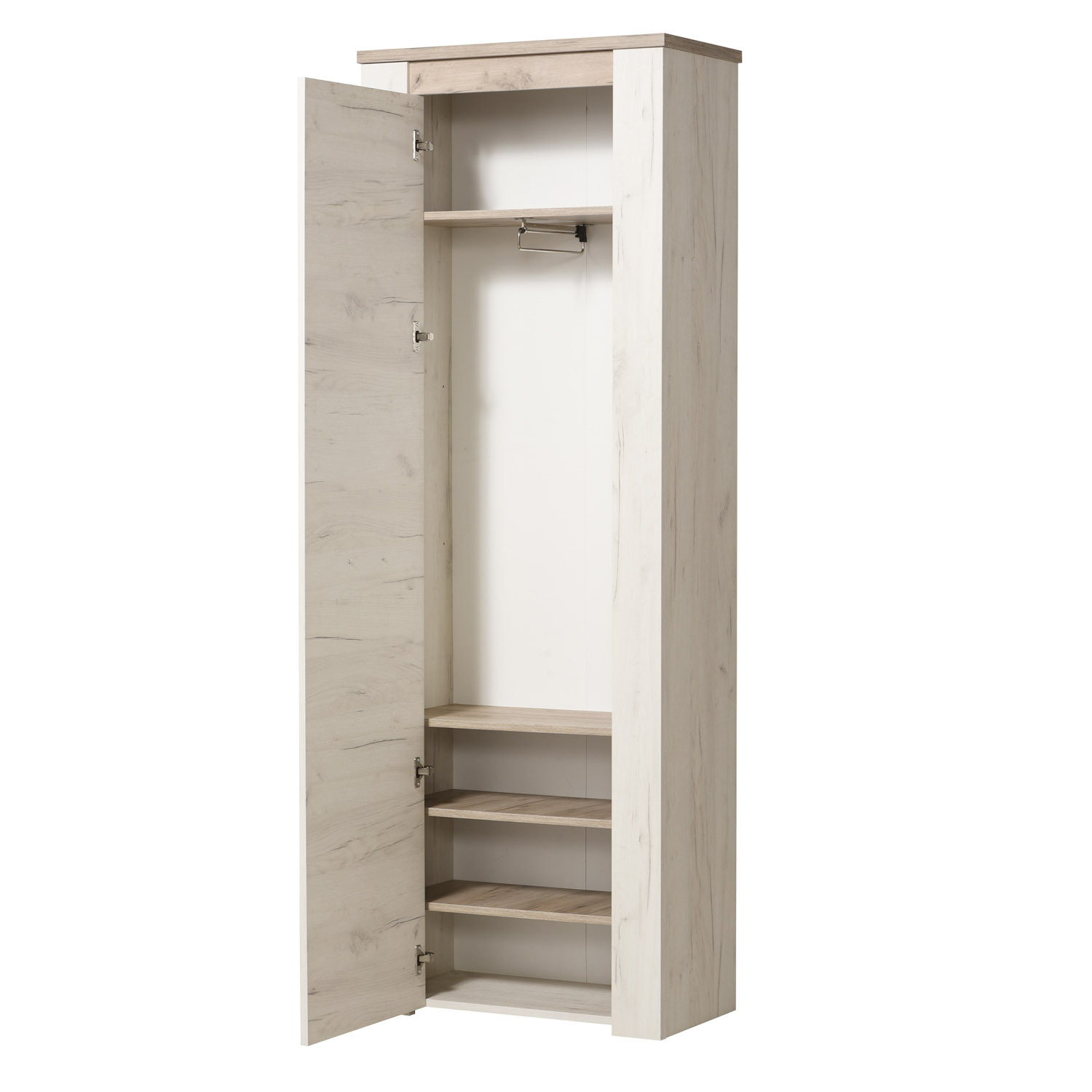 Wardrobe Hallway Furniture Set Hall Unit Hallway Wardrobe White Grey Oak Wood 5 Piece Hallway Set