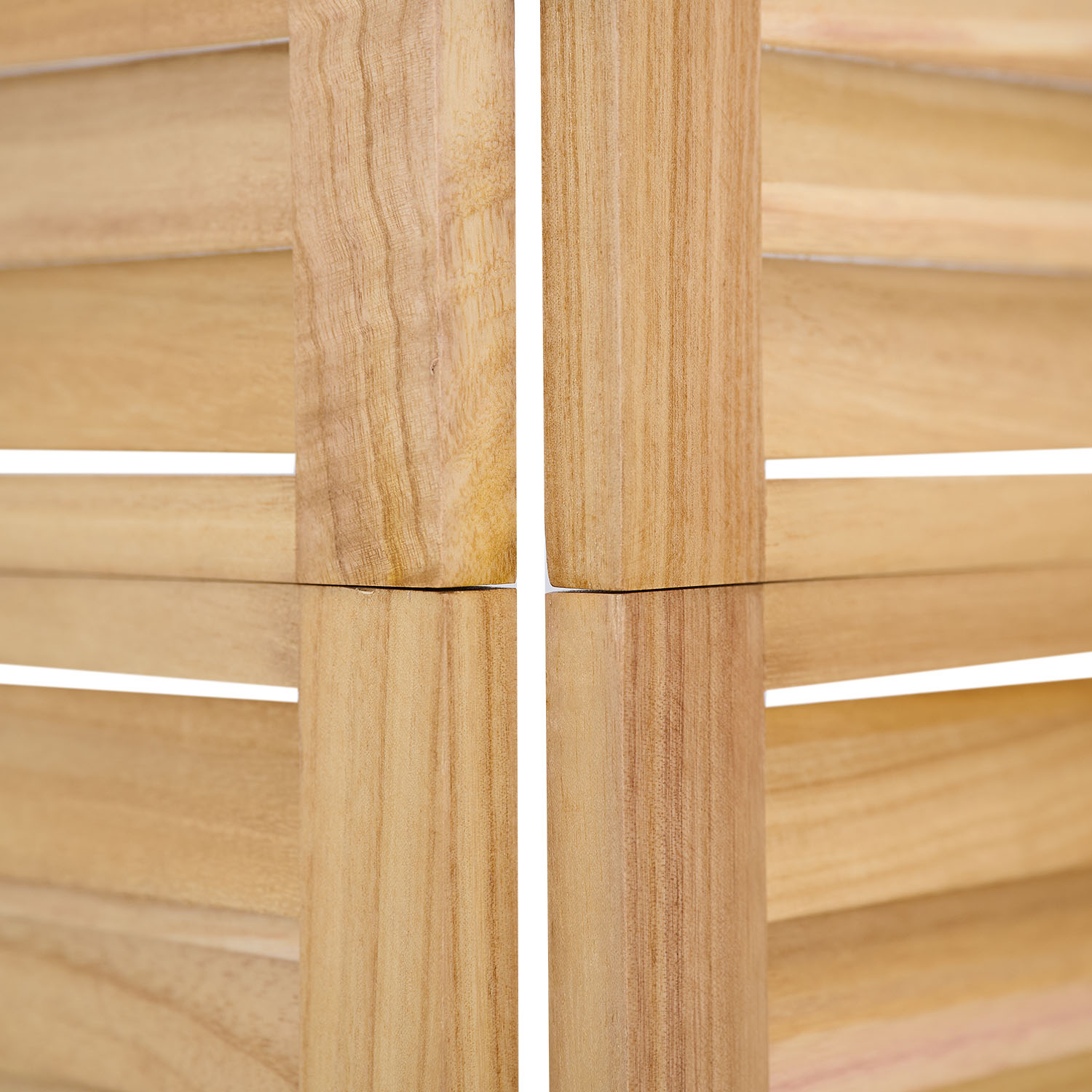 4-Panel "Natur" Folding Screen – Wooden Room Divider & Privacy Screen with Slats
