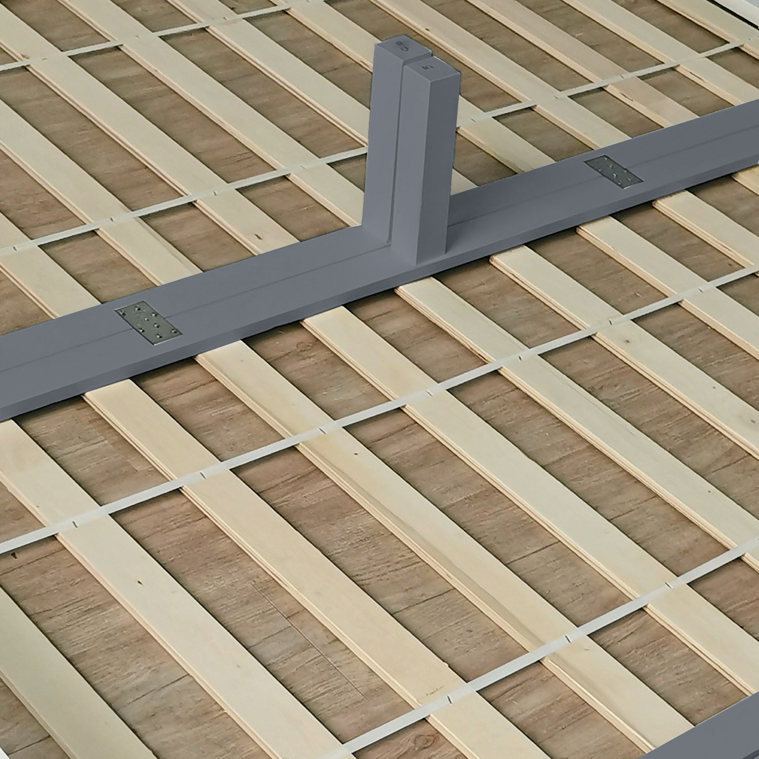 Family Bed 270x200 cm Gray | Maxi Pallet Bed XXL | with Slatted Frame | Wood | also separable