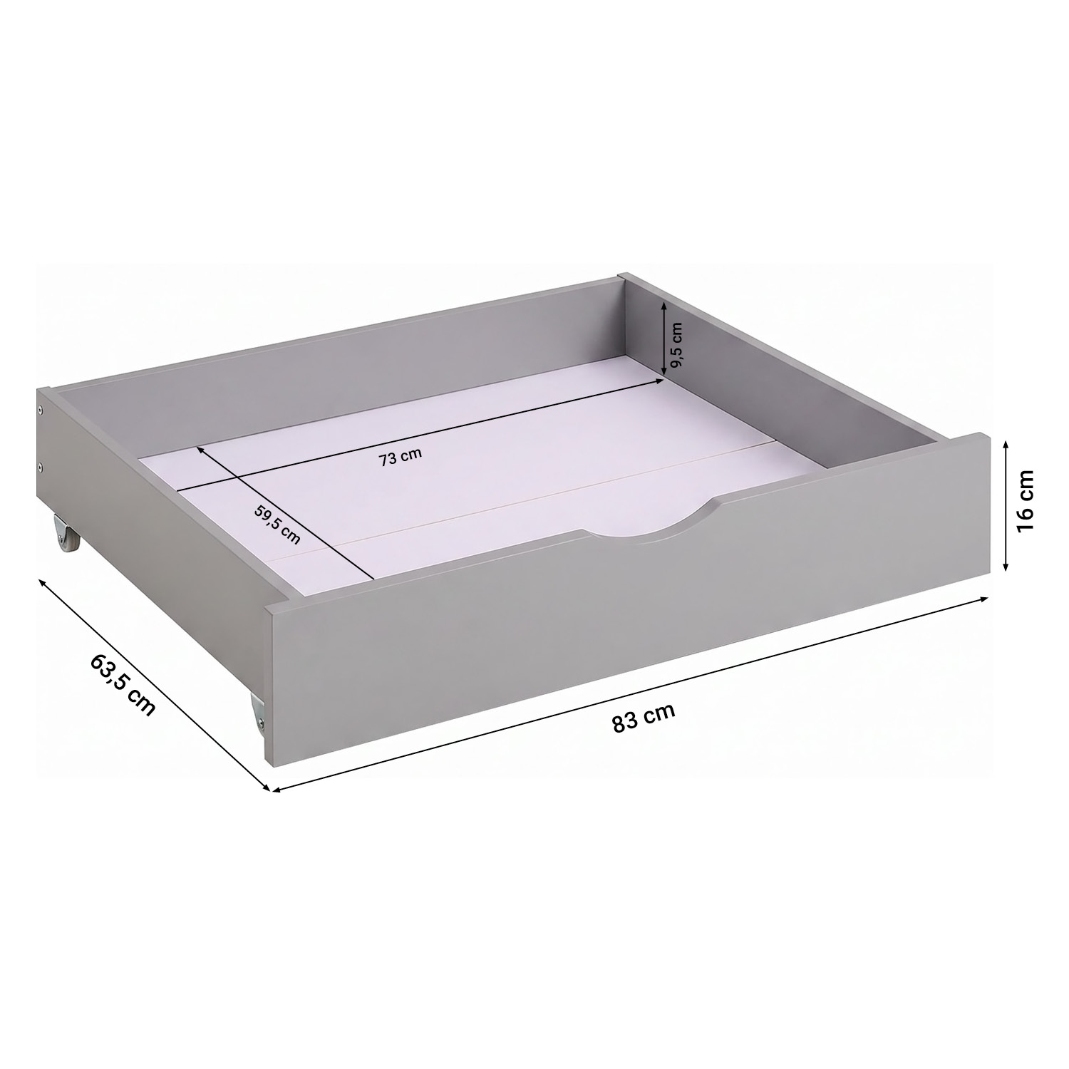 Wooden Bed 90x200 cm Gray | Single Bed with Storage | With Slatted Base | Solid Wood | Children's, Teen, or Guest Bedroom