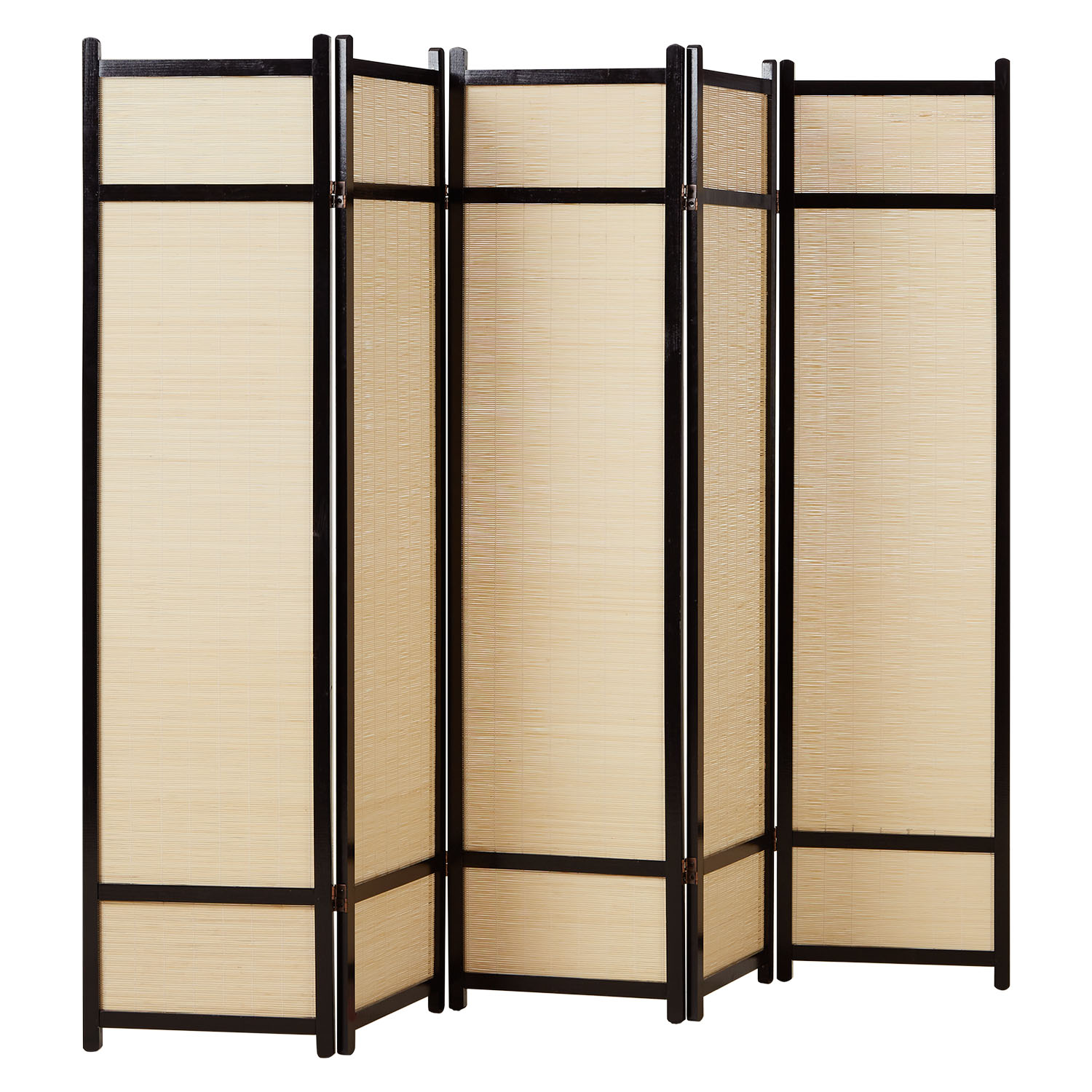 Paravent Brown Bamboo Natural | 5-panel | Wood | Room Divider Partition Privacy Screen
