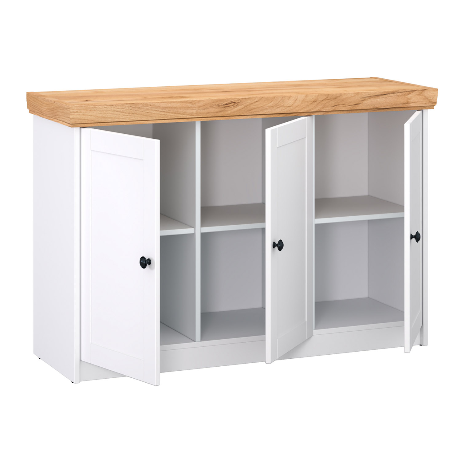 Sideboard Chest of Drawers Living Room Solid Cupboard Wood White Oak