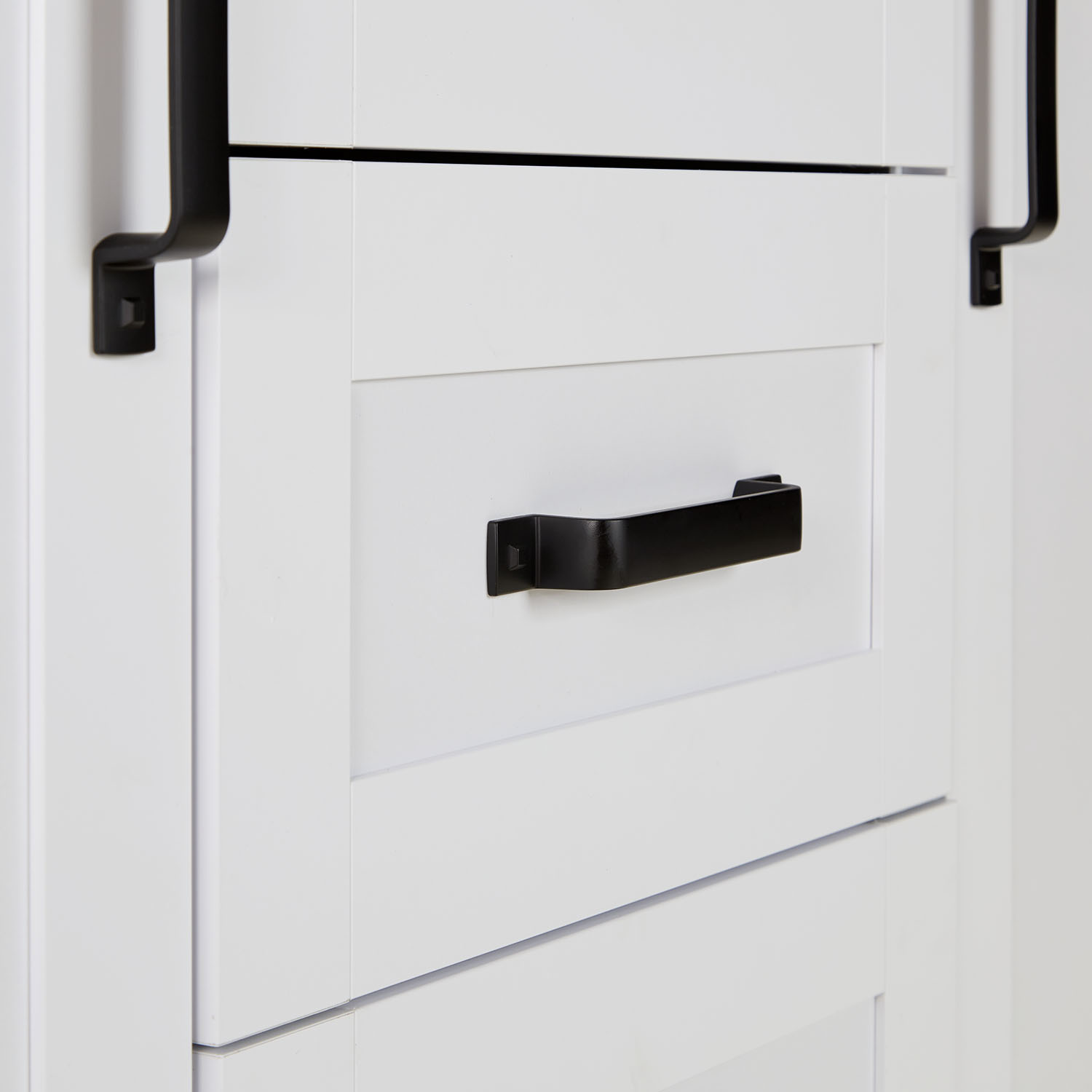 Chest of Drawers Sideboard White 150 cm Wood Oak Solid Cupboard with 3 Drawers Country Style Highboard Living Room Cabinet