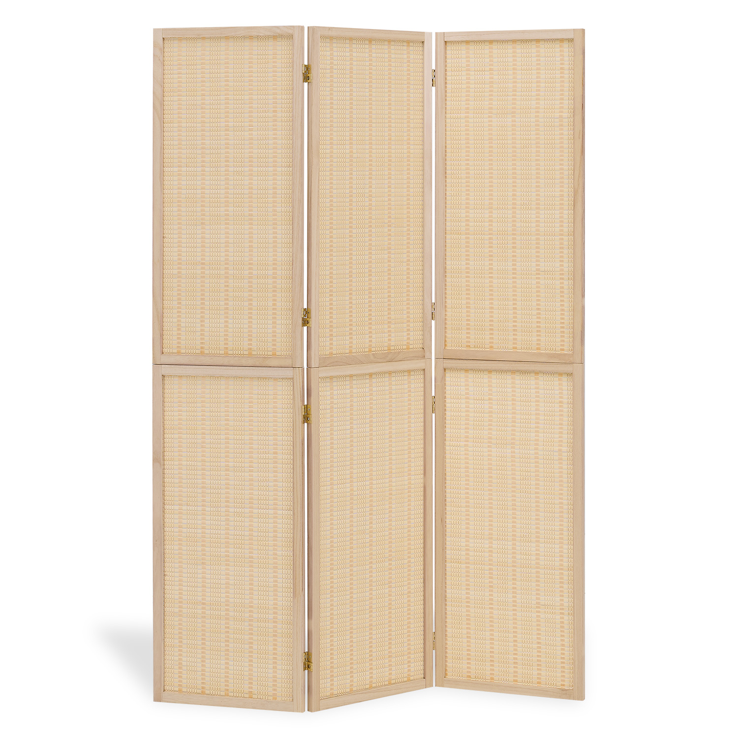 Paravent Natural Bamboo Slats | 3-panel | Wood | Room Divider Partition Privacy Screen