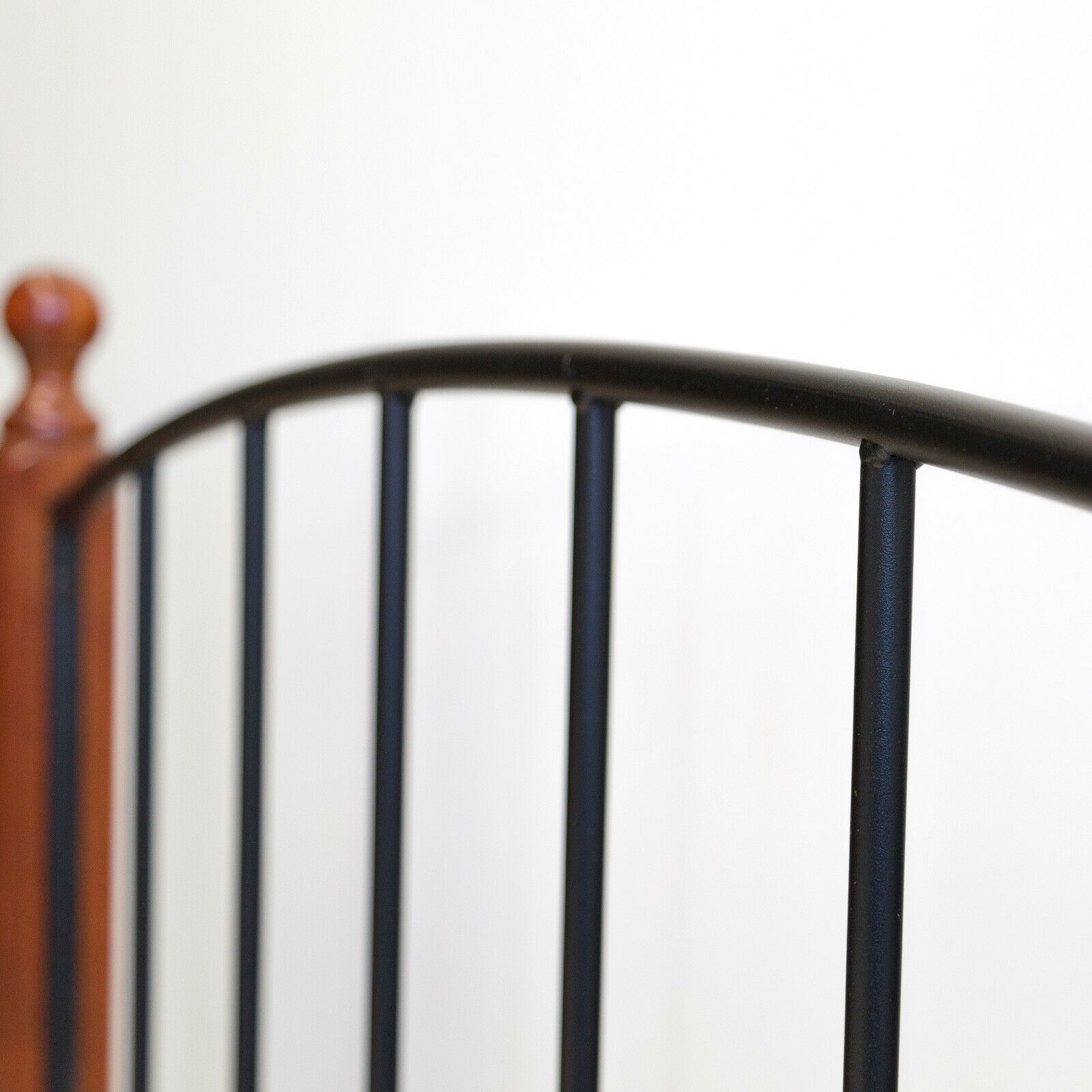 Metal Bed Iron Bed Double 180 x 200 Wood Slatted black brown bed frame 915
