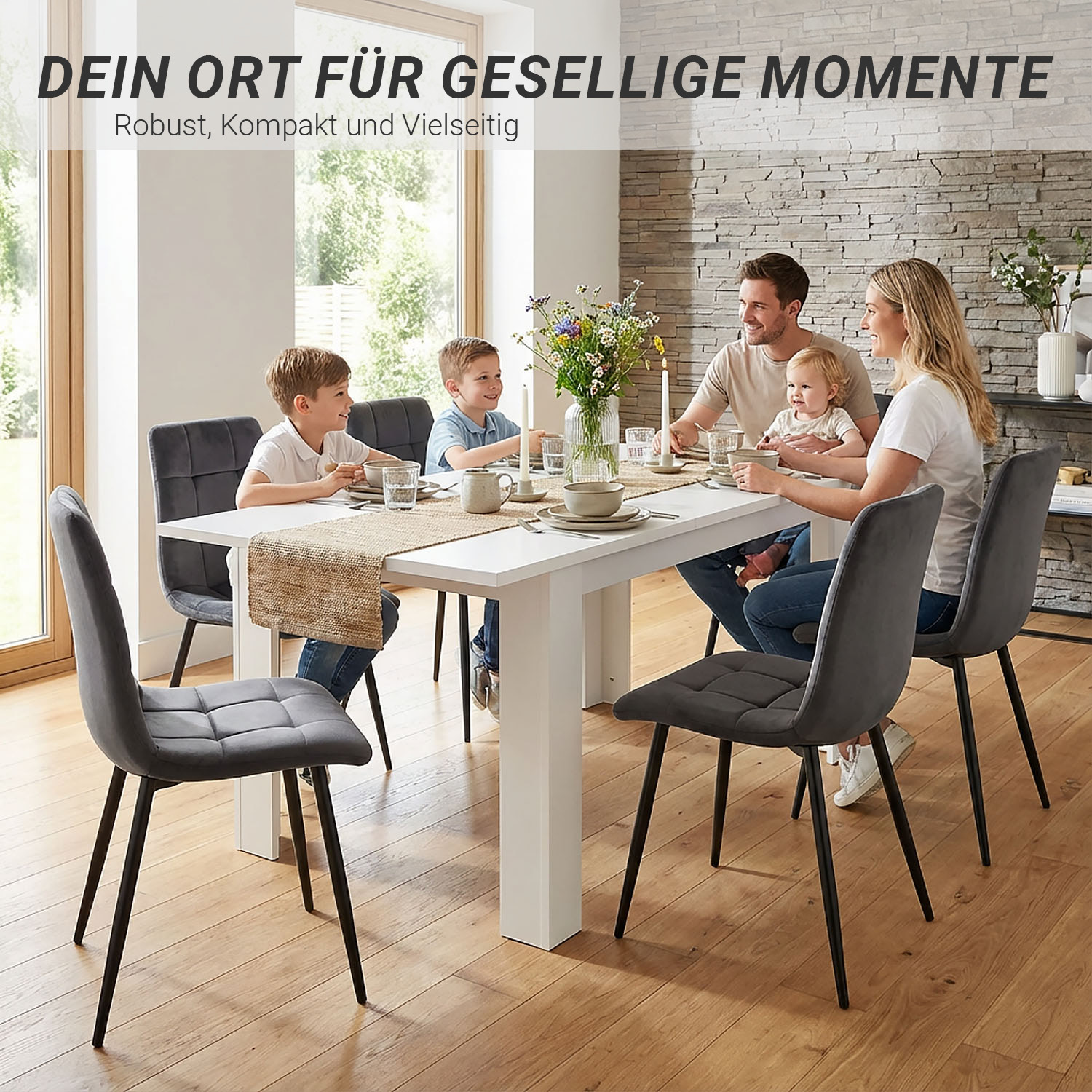Esstisch ausziehbar 120x80 cm Weiß oder Artisan Eiche Wohnzimmertisch Holz Küchentisch Esszimmertisch Tisch