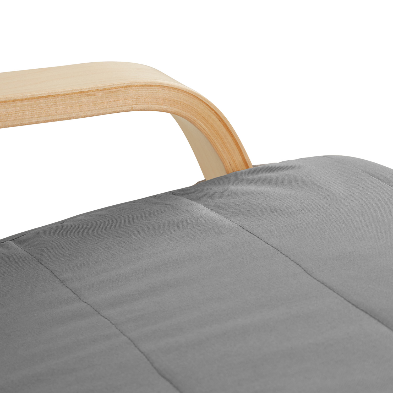 Relaxsessel Grau | with Footrest | Natural Wood | Glider Rocking Chair Nursing Chair Recliner