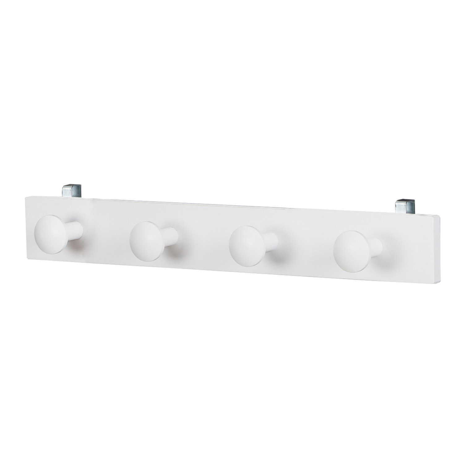 Children's Coat Rack Wood White Coat Hook Coat Rail for Loft Bed 4 Hooks Kids Room