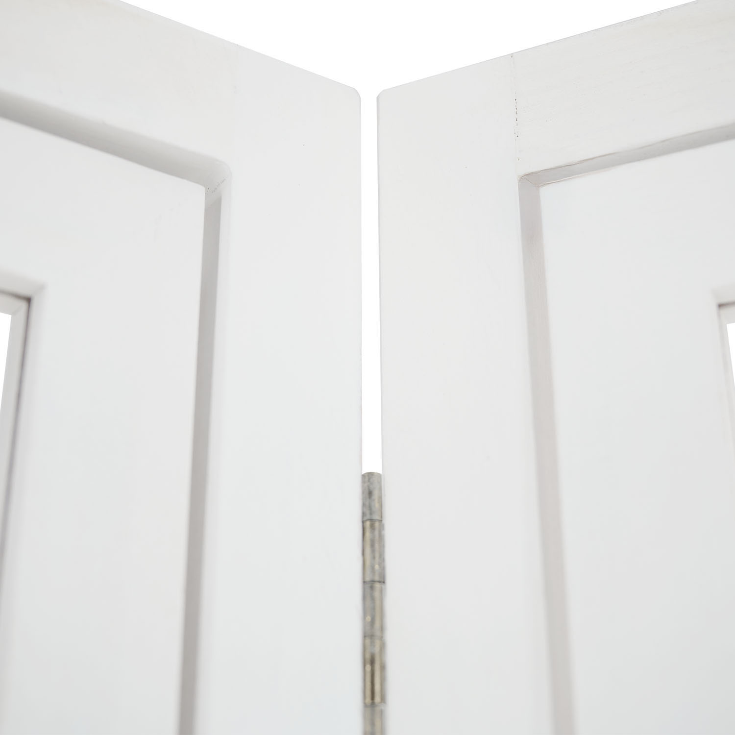 White 3-panel folding screen with photo prints – Modern room divider & decorative privacy screen