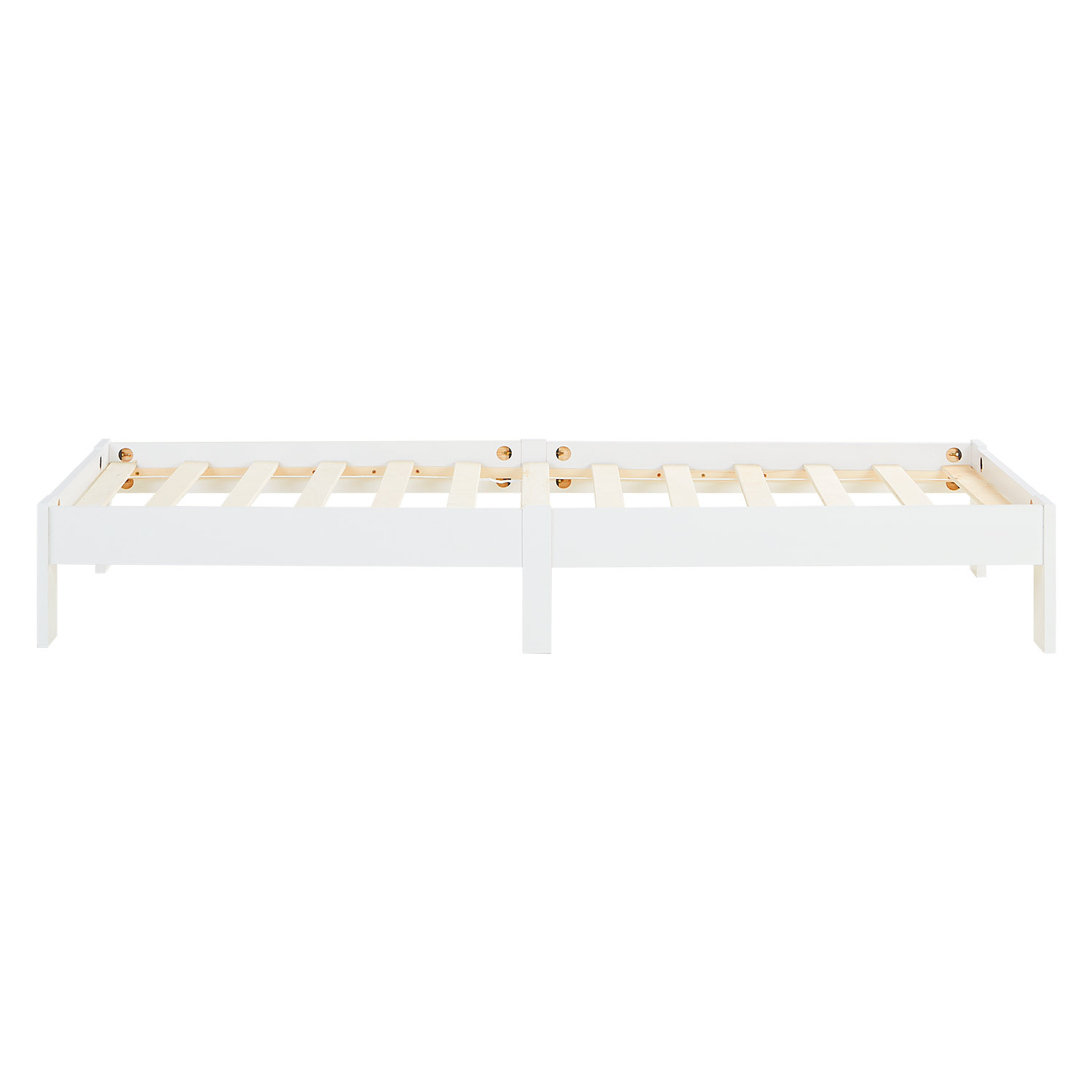Wood Bed 90x200 cm White | Single Bed | with Slatted Frame | Solid | Kids Youth Guest Bedroom