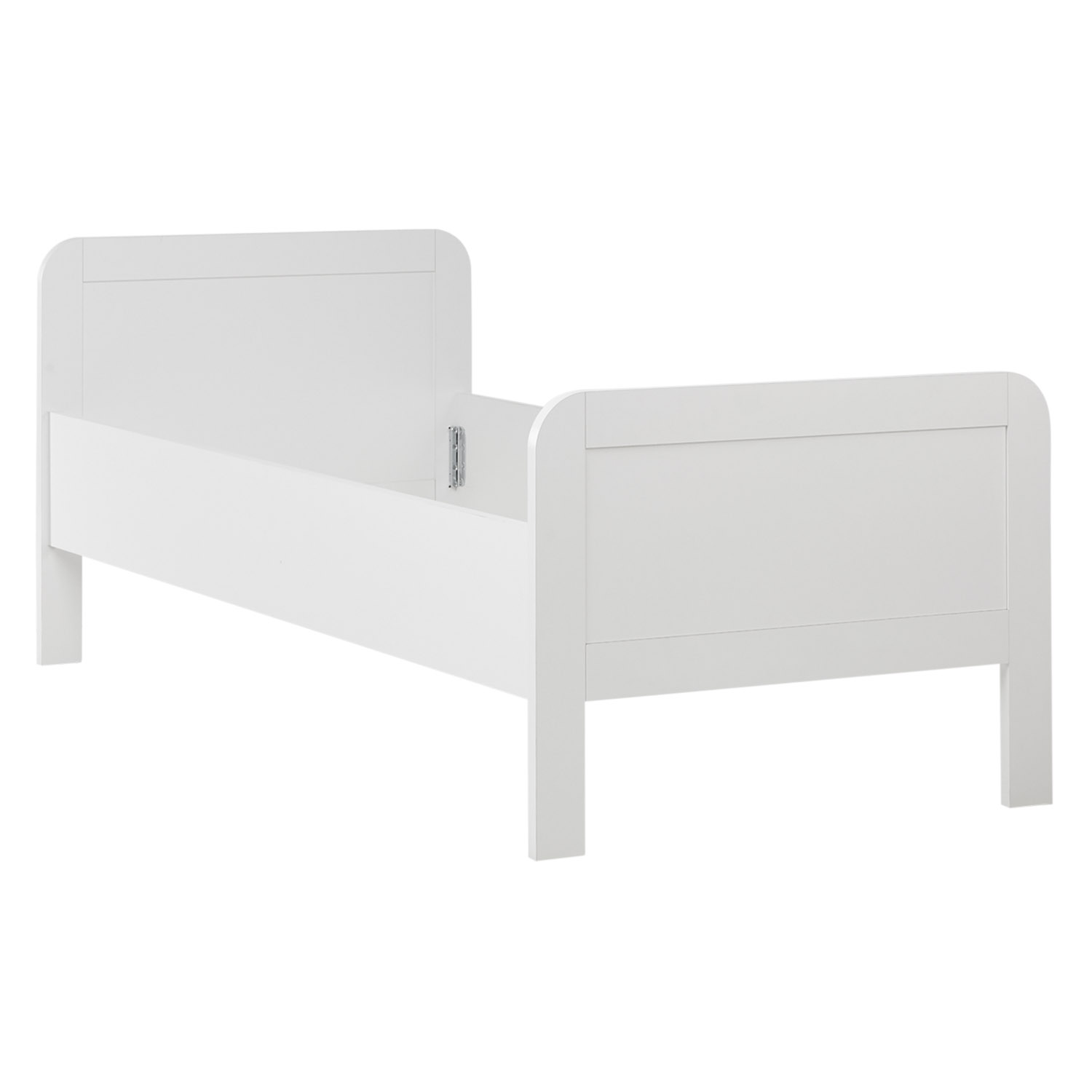 Comfort Bed 90x200 cm White | Senior Bed Height Adjustable with Slatted Frame | Single Bed | Wood
