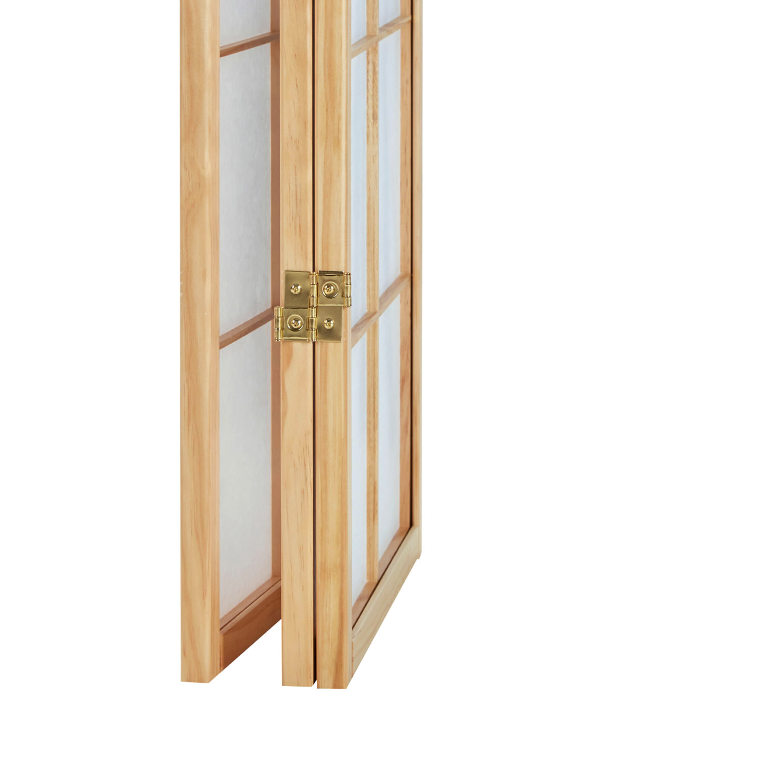 Paravent room divider 3 4 5 or 6 parts, natural wood, white rice paper, bamboo pattern, height 179 cm