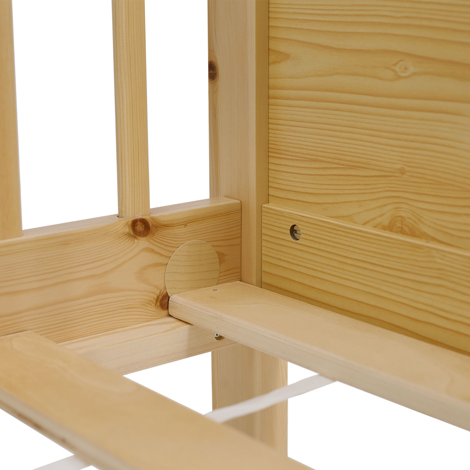 Children's Bed 90x200 cm Natural | Wooden bed with mattress | Single Bed | 2 drawers | Fall Protection