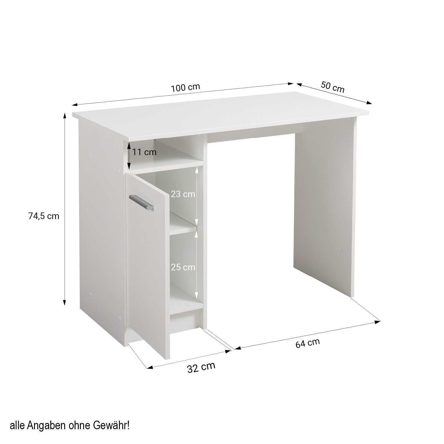Desk computer table office table nature white 50x100 work table wood space-saving