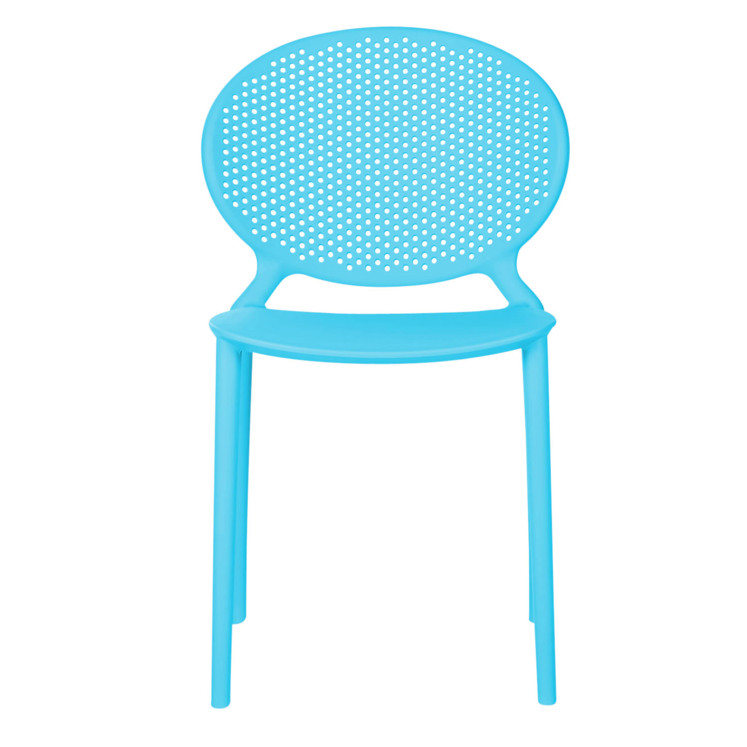 Modern Garden chair Set of 4 Blue Camping chairs Outdoor chairs Plastic Stacking chairs Kitchen chairs