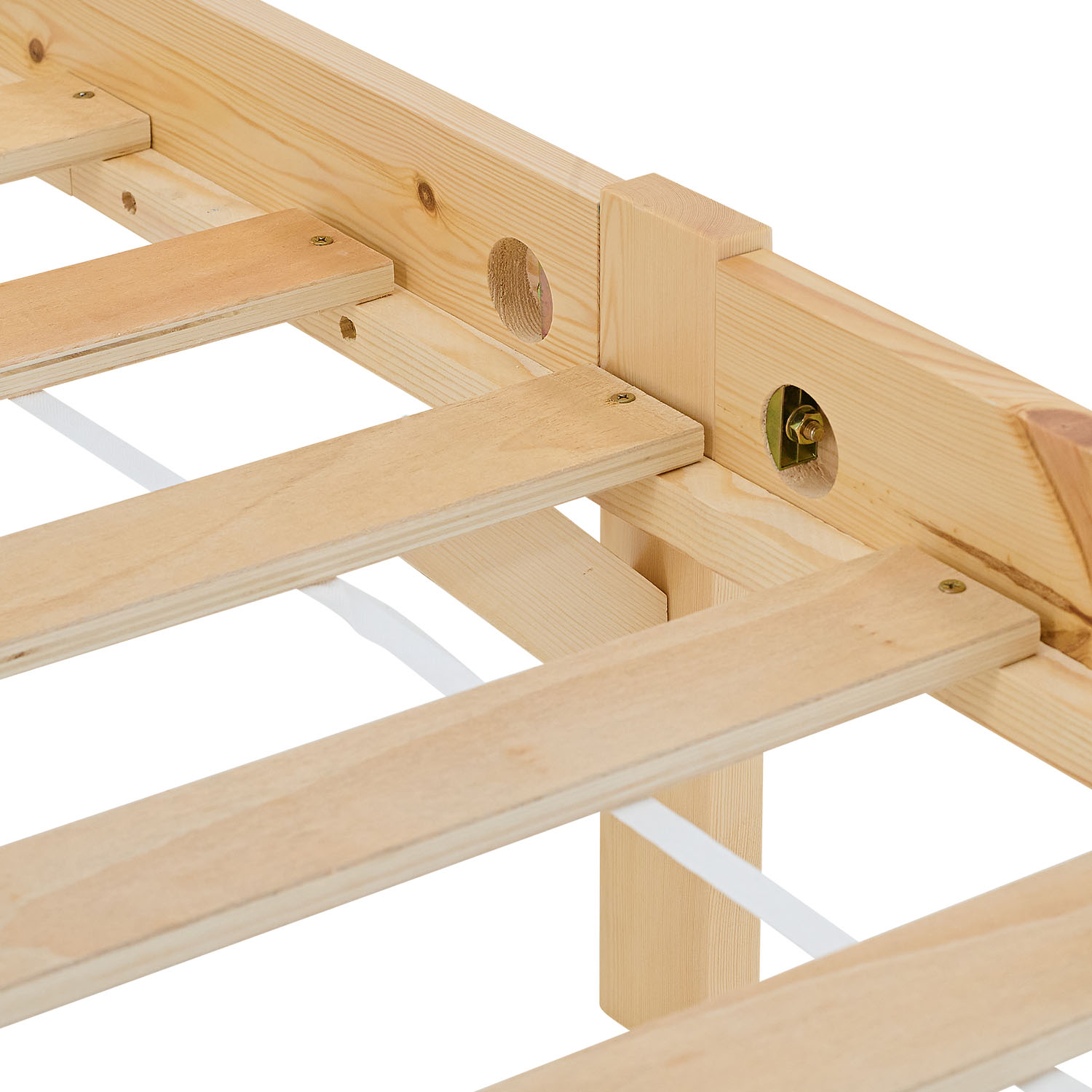 Wood Bed 90x200 cm Natural | Single Bed | with Slatted Frame | Kids Youth Guest Bedroom