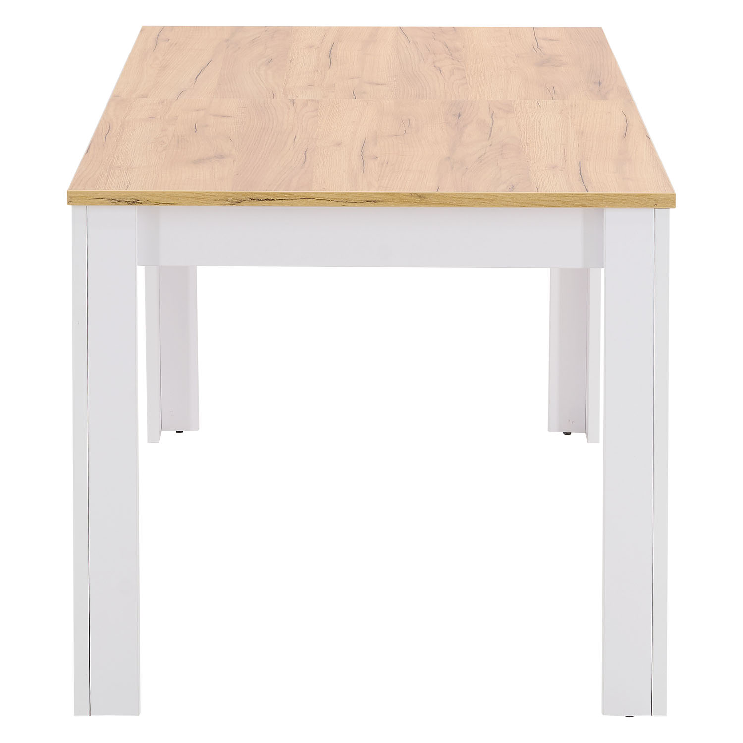 Modern Dining Table Kitchen Table White Wooden Table 135x86 cm Wotan Oak 8 Seater Extendable