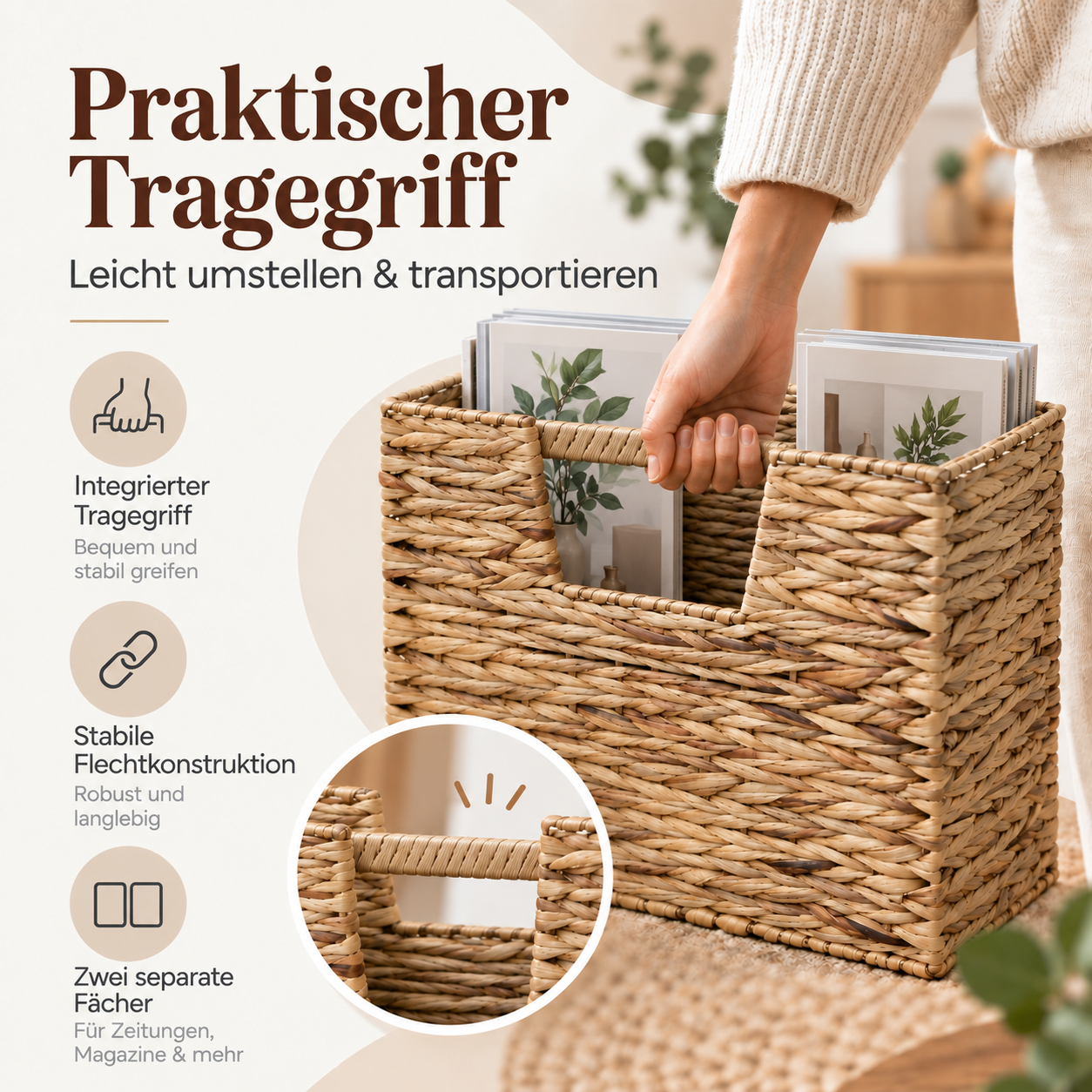 Newspaper stand magazine holder Sea Grass