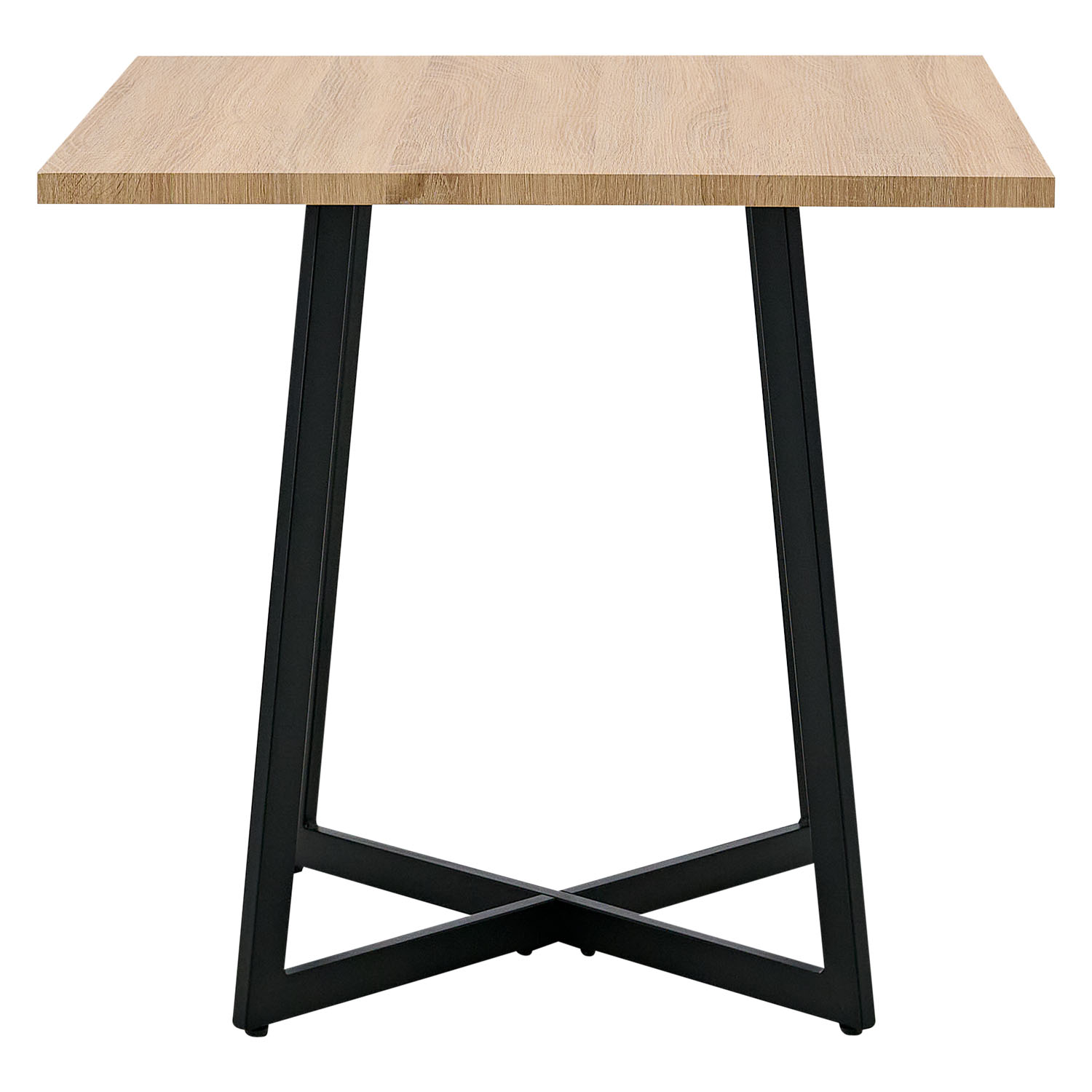 Modern Dining Table Kitchen Table Wooden Table 80x80 cm Oak Black Metal 4 Seater
