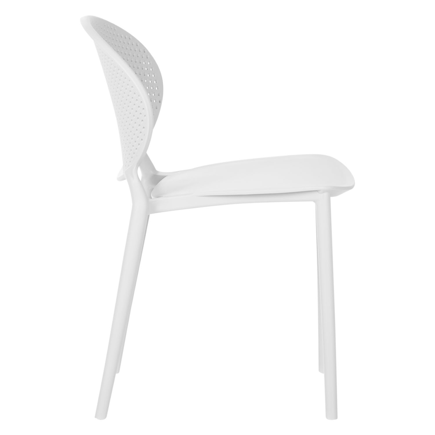 Modern Garden chair Set of 4 White Camping chairs Outdoor chairs Plastic Stacking chairs Kitchen chairs