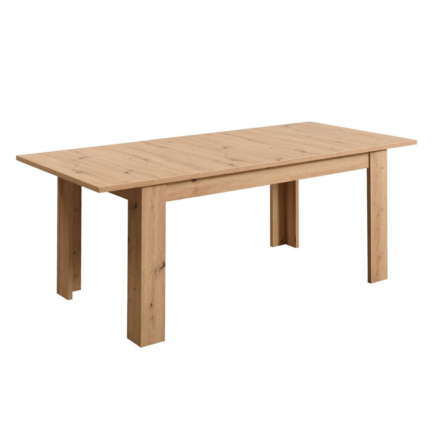 Modern Dining Table Wood Oak 160x90 cm with 4 Beige Bouclé Chairs Dining Room Table Natural Wooden Table