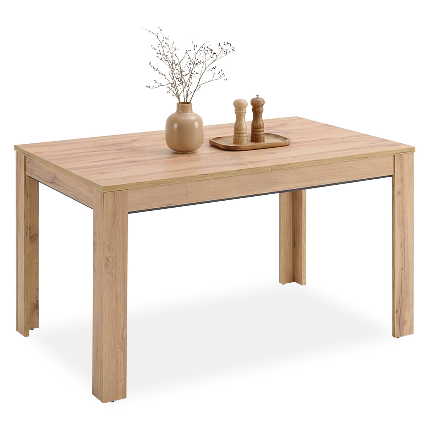 Modern Dining Table Kitchen Table Wooden Table 135x86 cm Wotan Oak 8 Seater Extendable