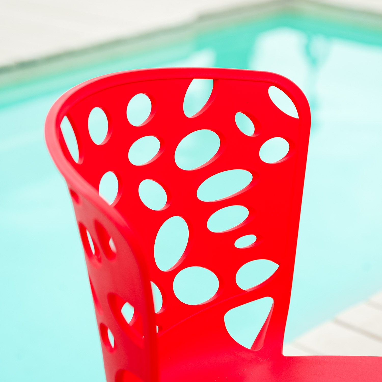 Garden chair Set of 4 Modern Red Camping chairs Outdoor chairs Plastic Stacking chairs Kitchen chairs