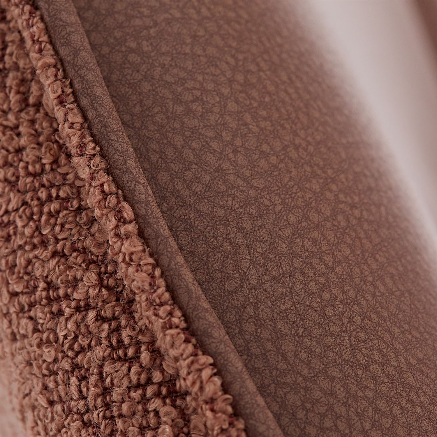 Upholstered Chair Bouclé Leather Brown | single | swivel | with Armrests | Kitchen Dining Room Office