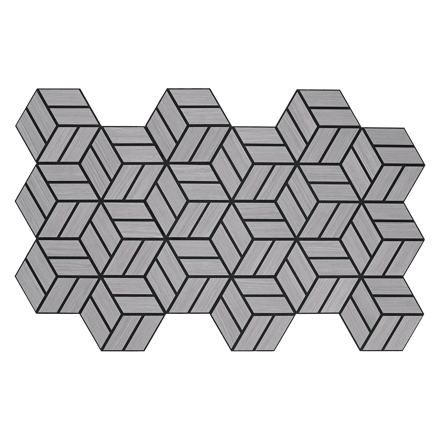 Acoustic Panels Wall Panels Hexagon Honeycomb 30 x 26 cm Grey | Wood | 5-piece Set | 3D