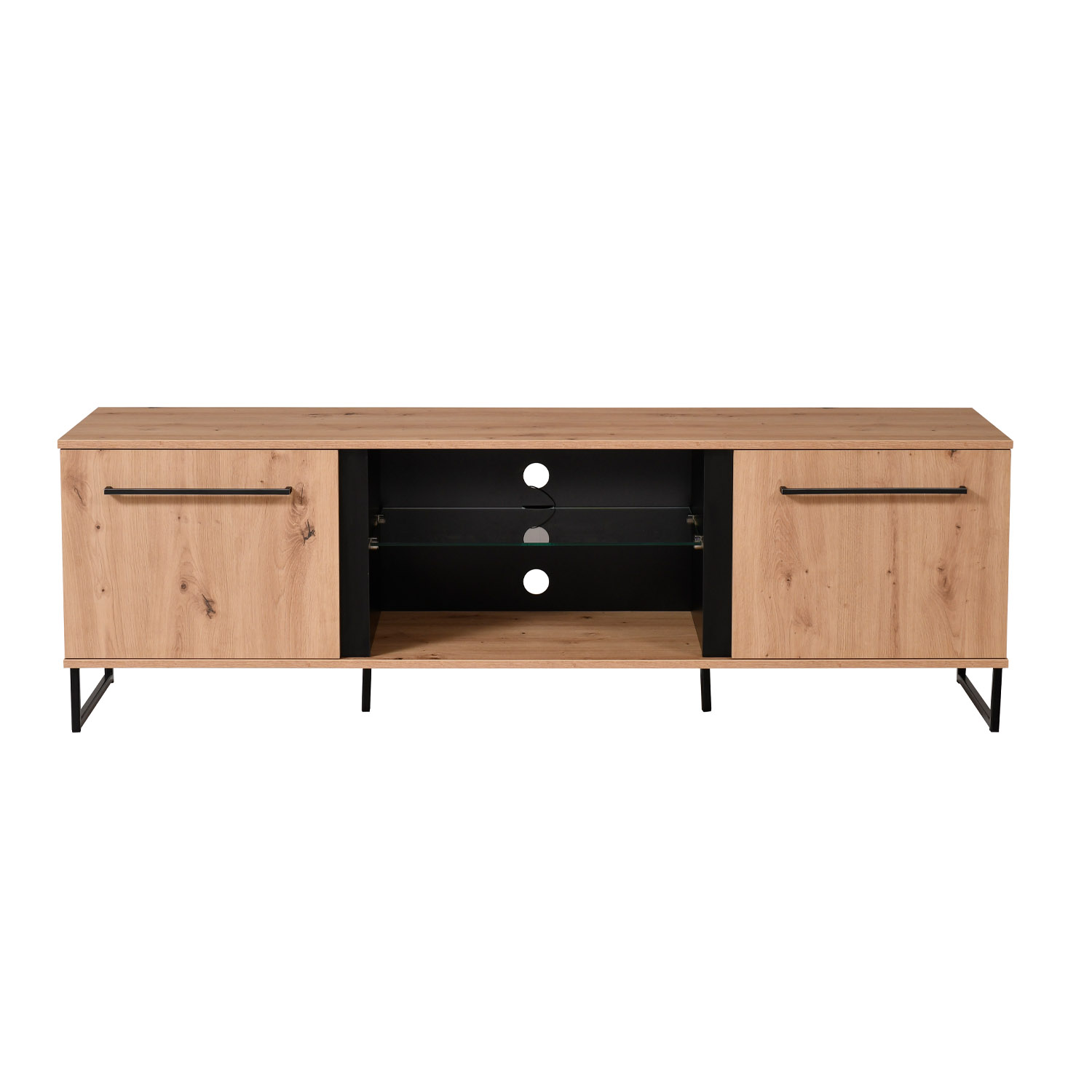 Modern Living Room Unit Cupboard Set Wall Unit TV Set with Storage Entertainment Center Industrial Style