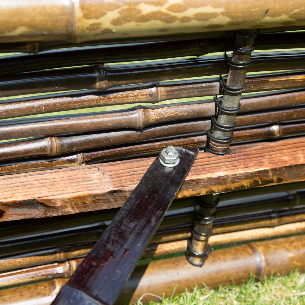 Garden Bench Bamboo Seater Outdoor Patio Nature