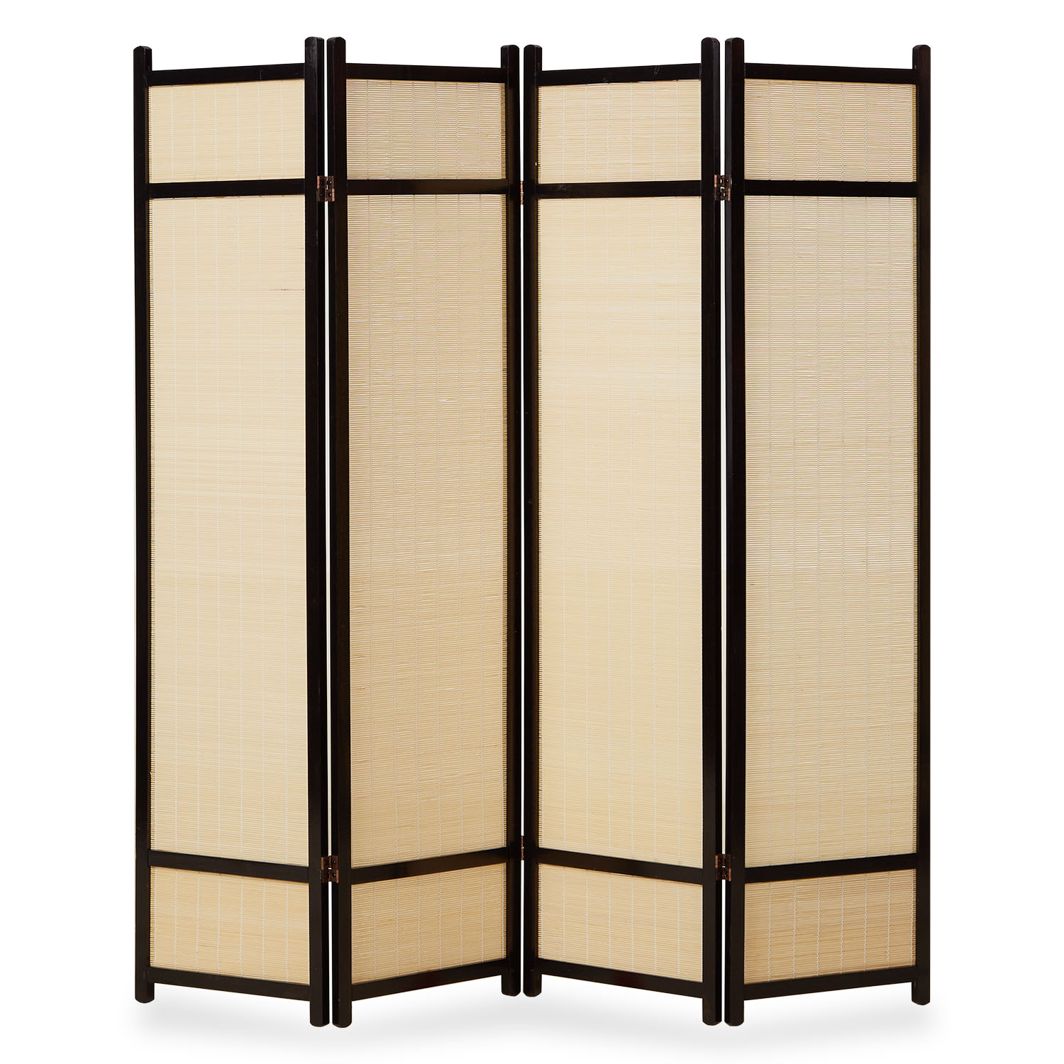 Paravent Brown Bamboo Natural | 4-panel | Wood | Room Divider Partition Privacy Screen