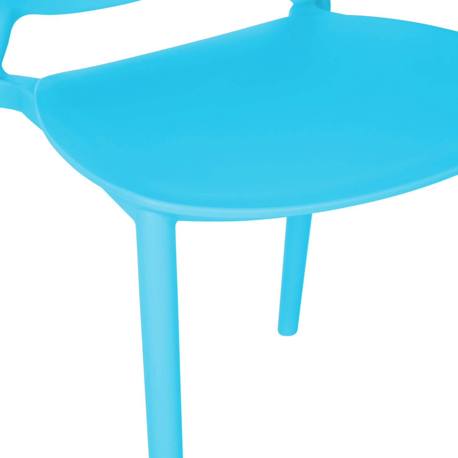 Modern Garden chair Set of 4 Blue Camping chairs Outdoor chairs Plastic Stacking chairs Kitchen chairs