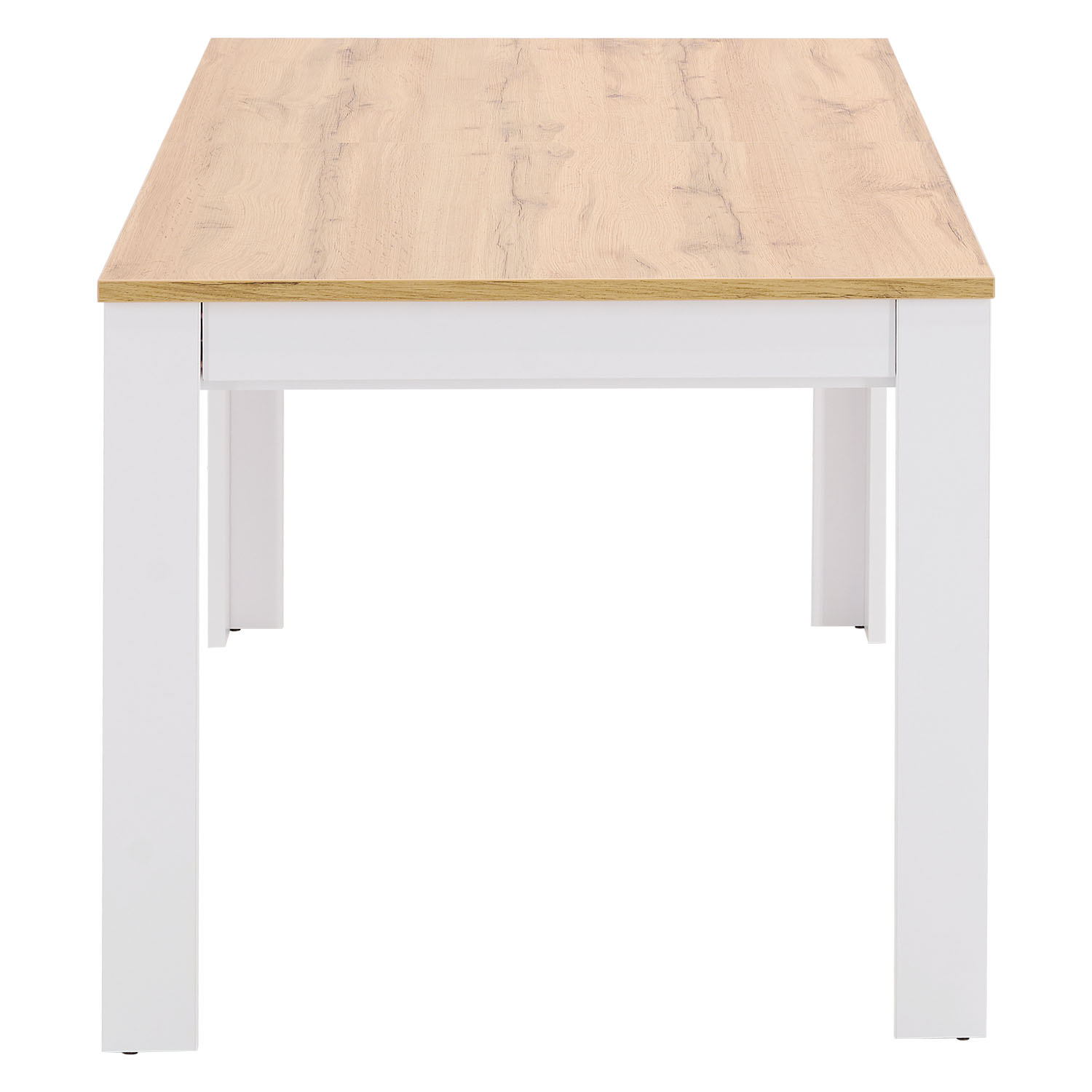 Modern Dining Table Kitchen Table White Wooden Table 135x86 cm Wotan Oak 8 Seater Extendable