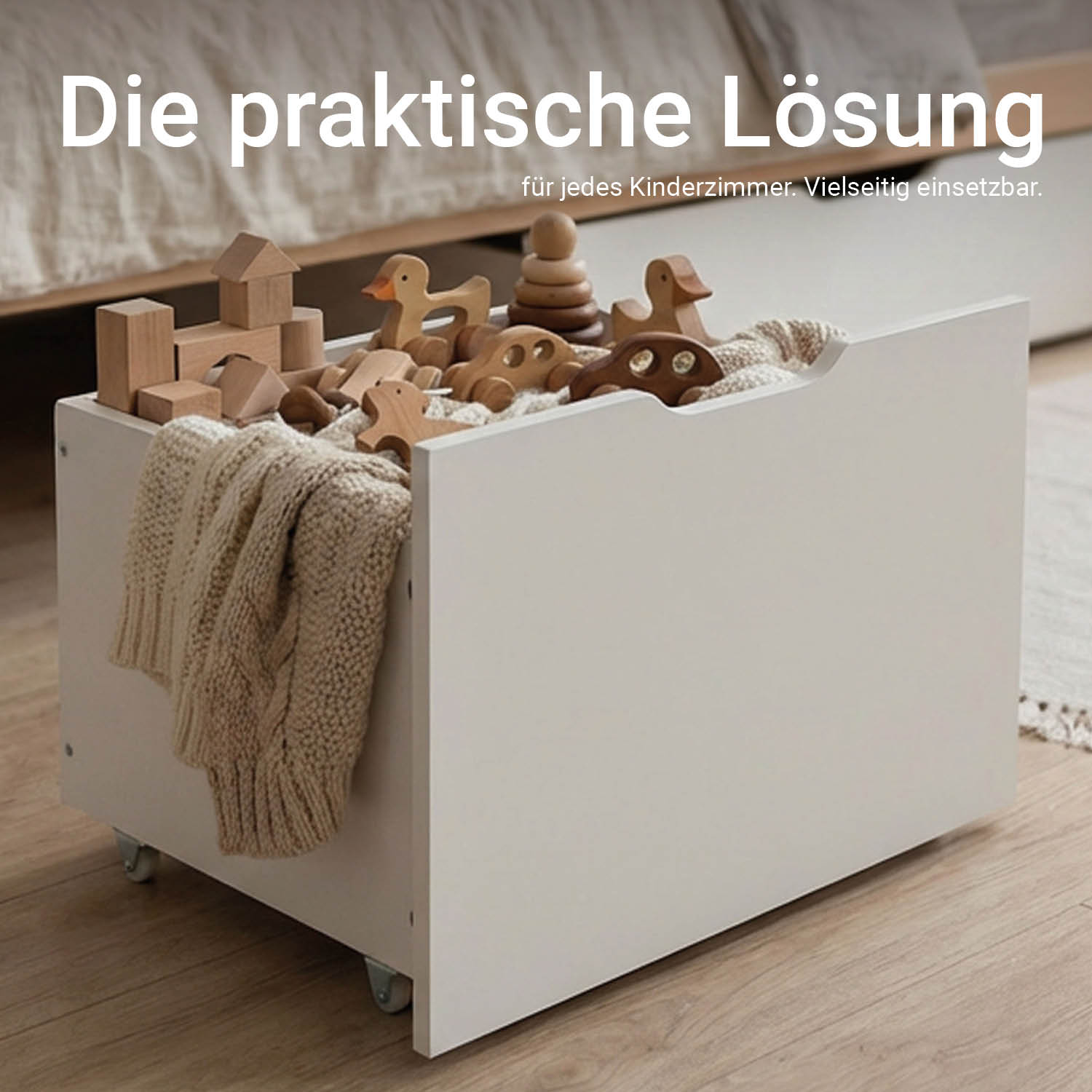 Bettkasten für Hochbetten auf Rollen – Stauraum unter dem Bett