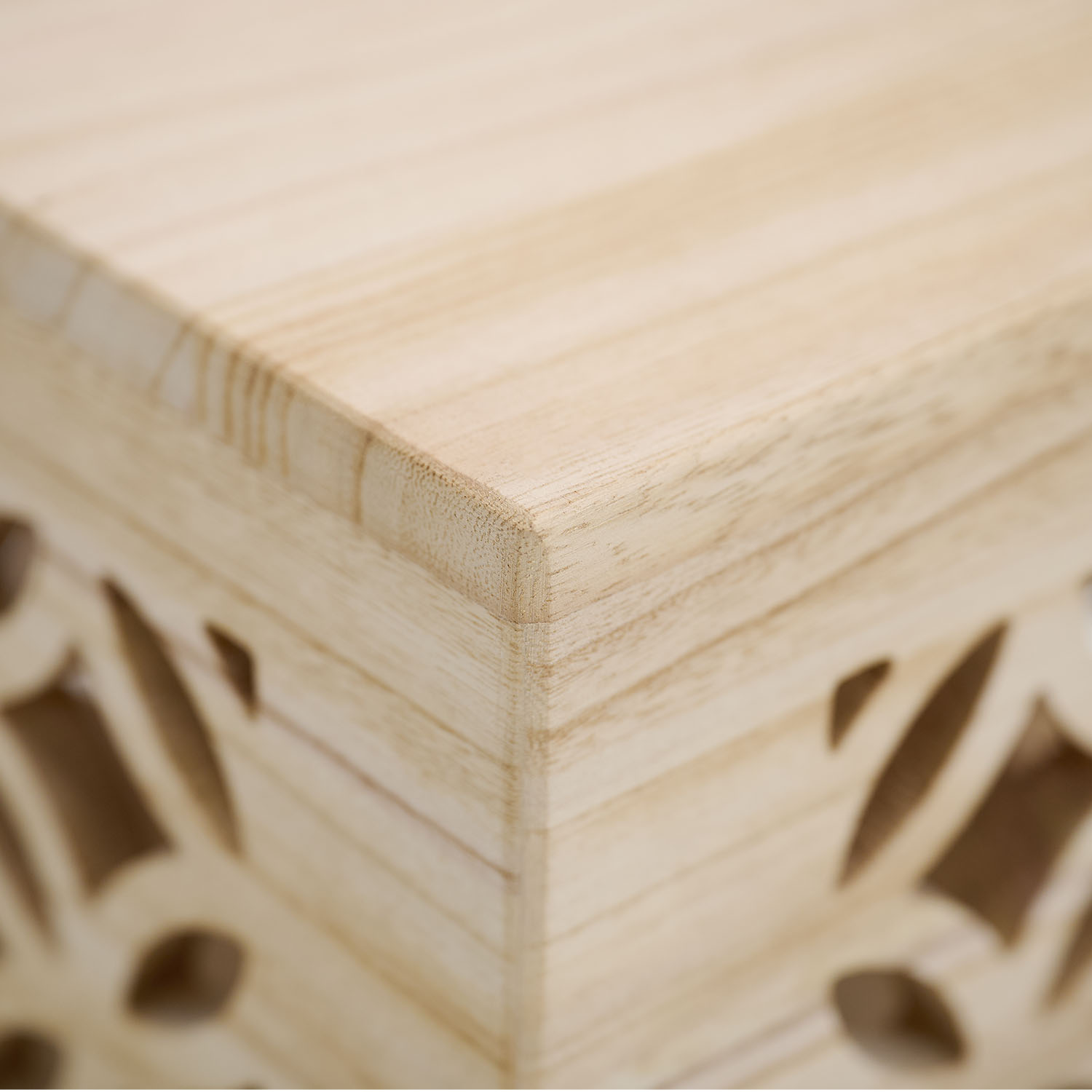 Side table wood cube bedside light